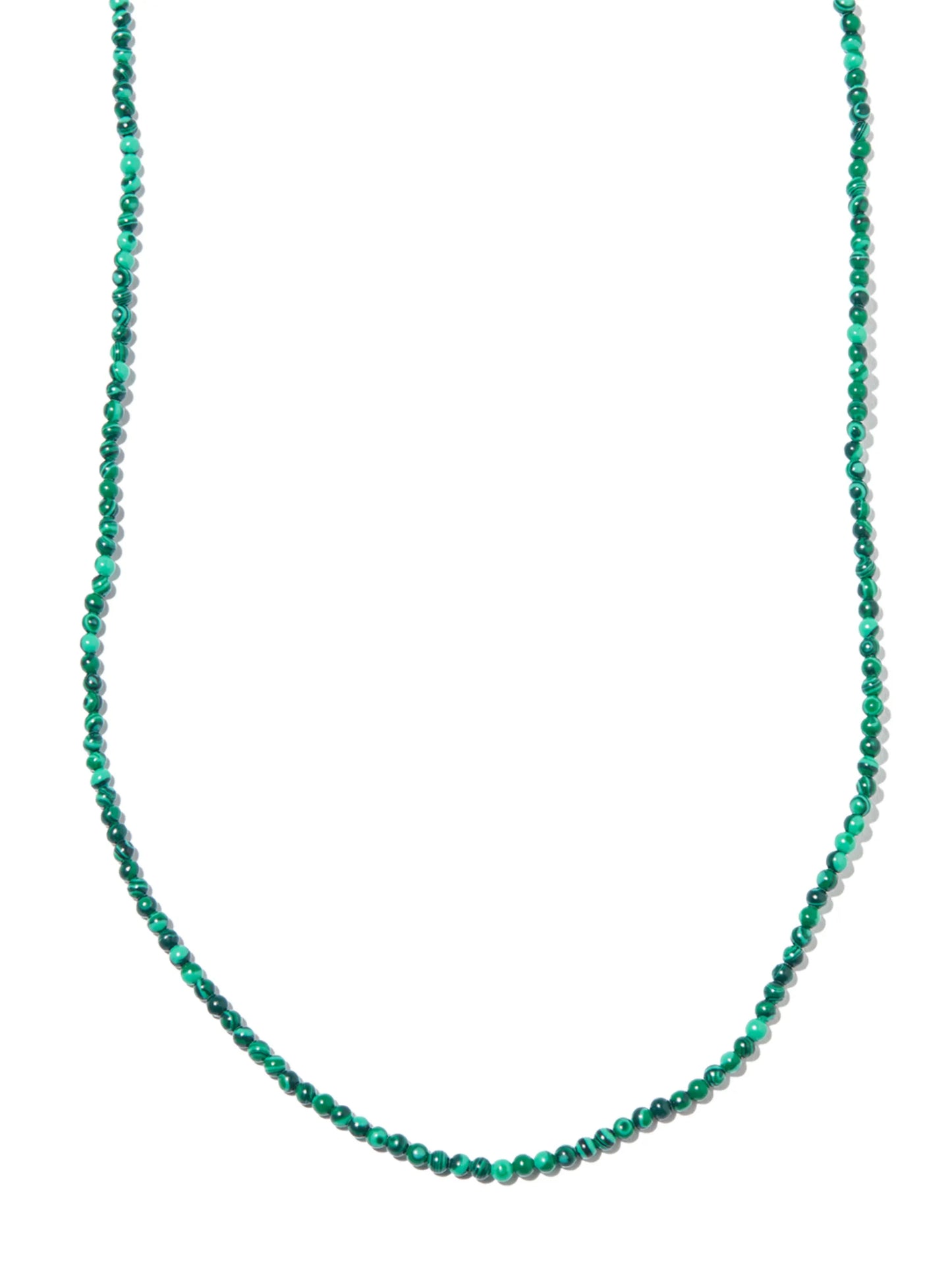 14kt yellow gold malachite beaded necklace
