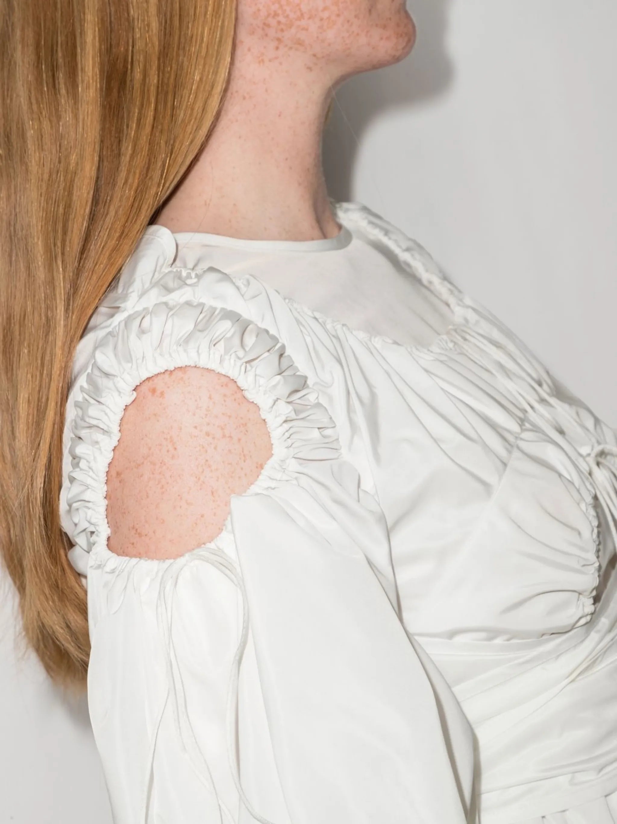 Falka cut-out puff-sleeve blouse