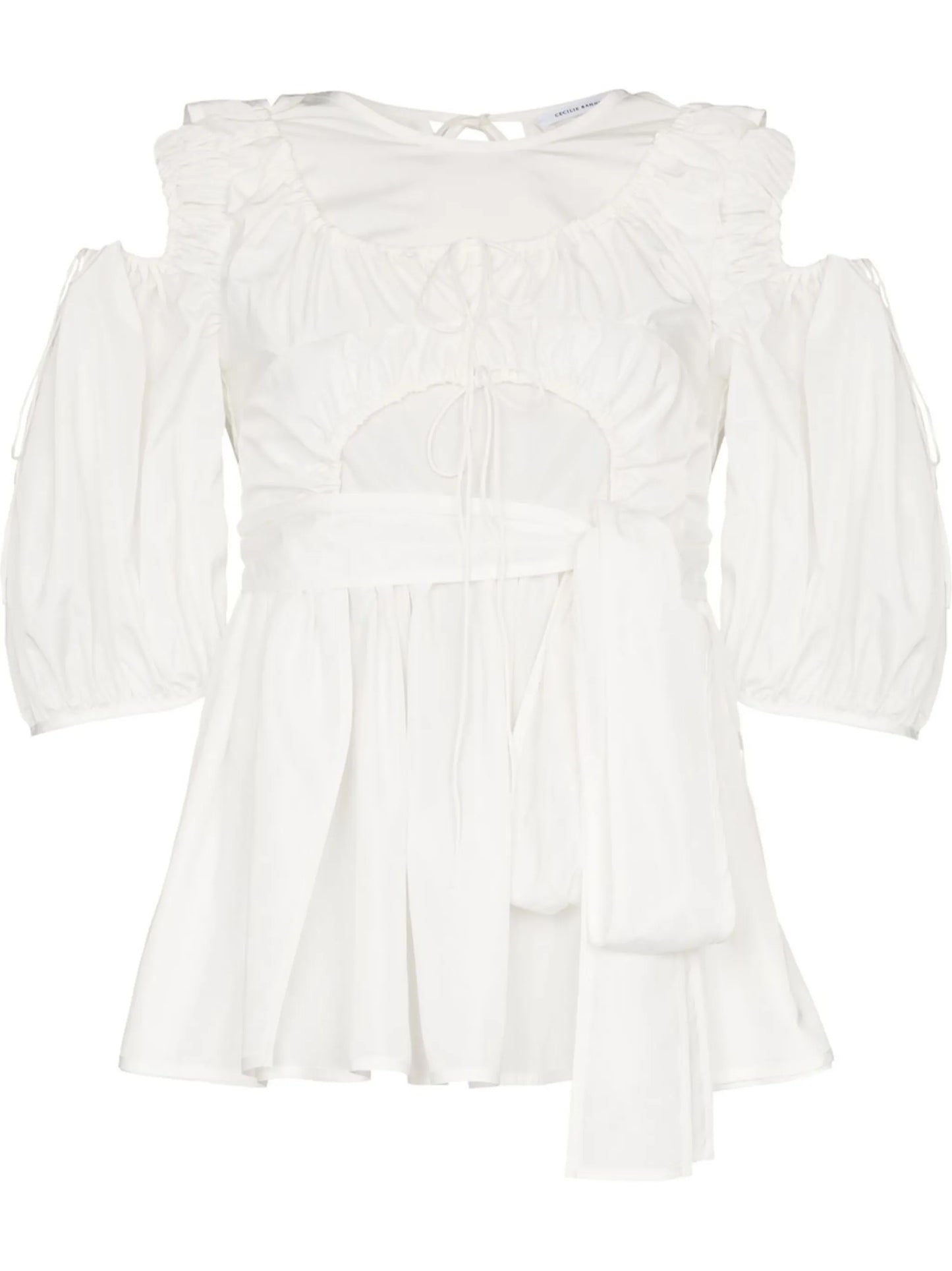 Falka cut-out puff-sleeve blouse
