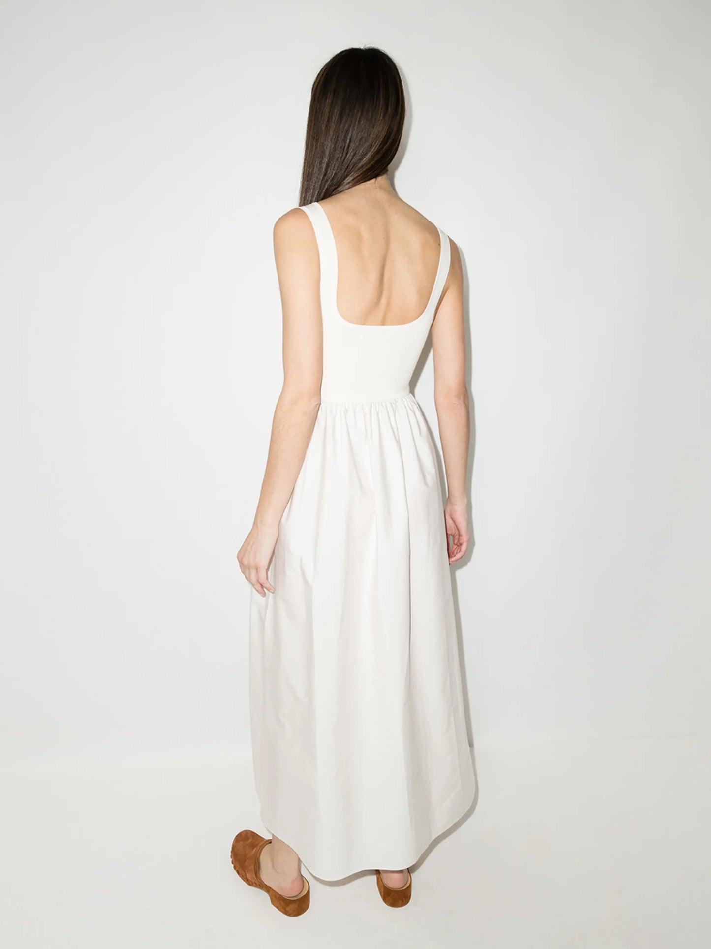 square-neck sleeveless maxi dress