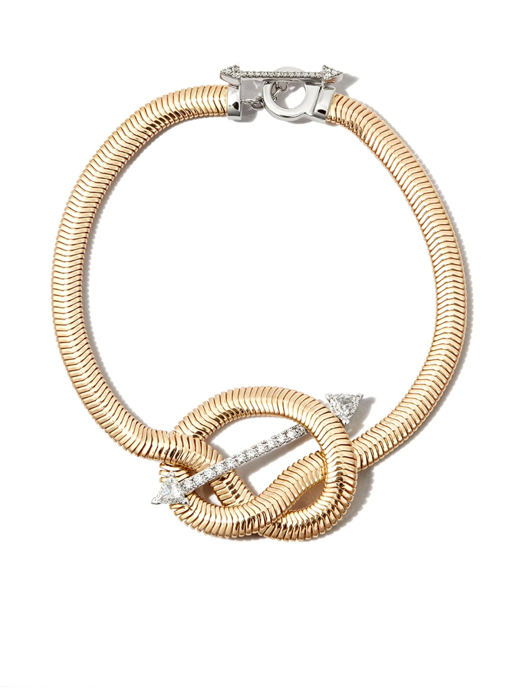 18kt yellow gold Feelings Knot diamond bracelet