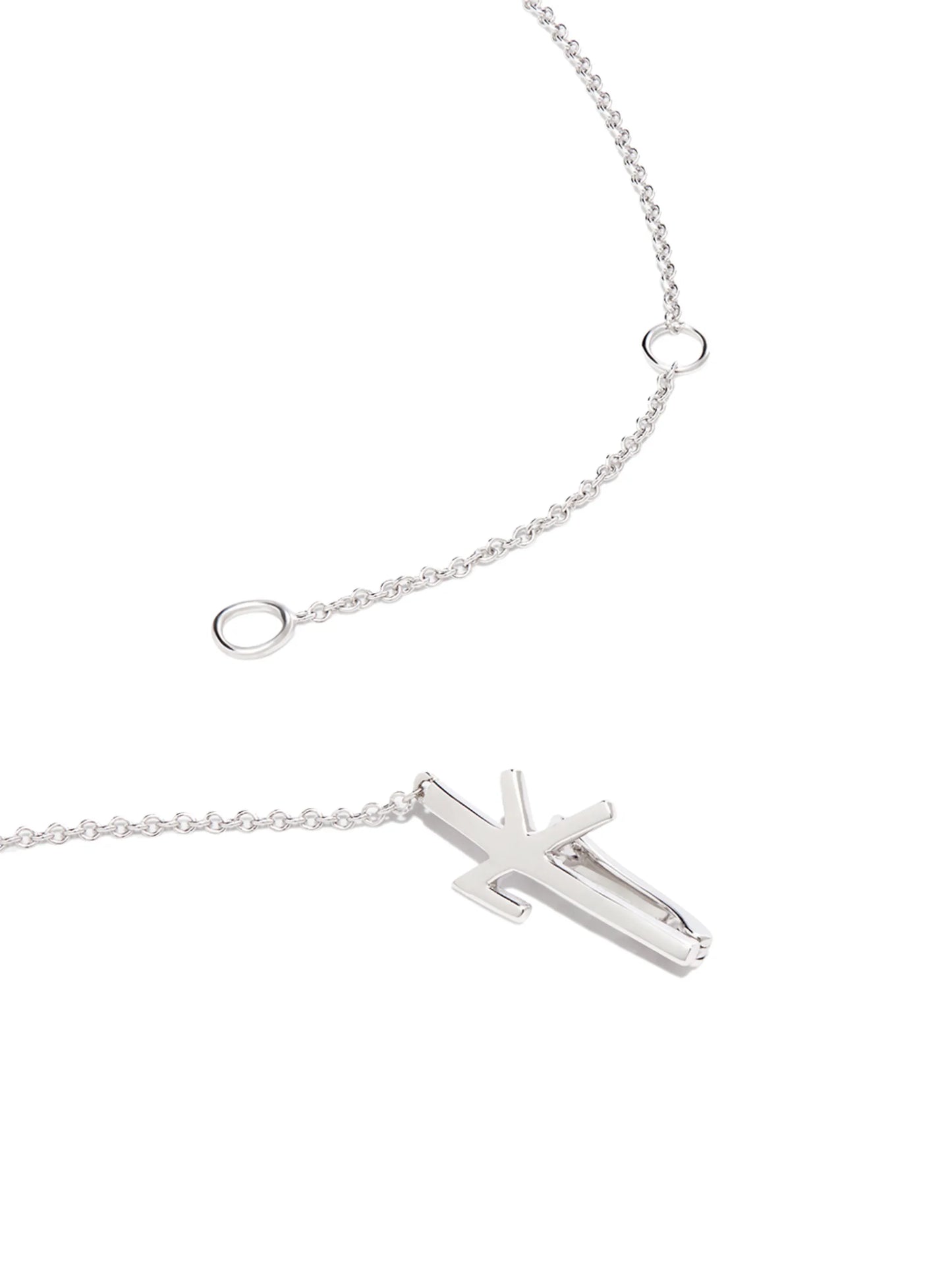 18kt white gold diamond and enamel necklace