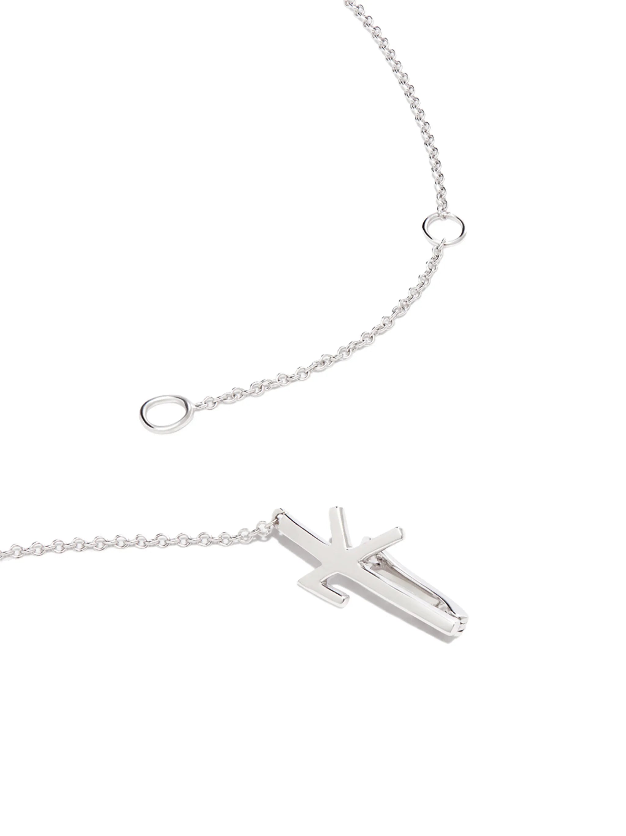 18kt white gold diamond and enamel necklace