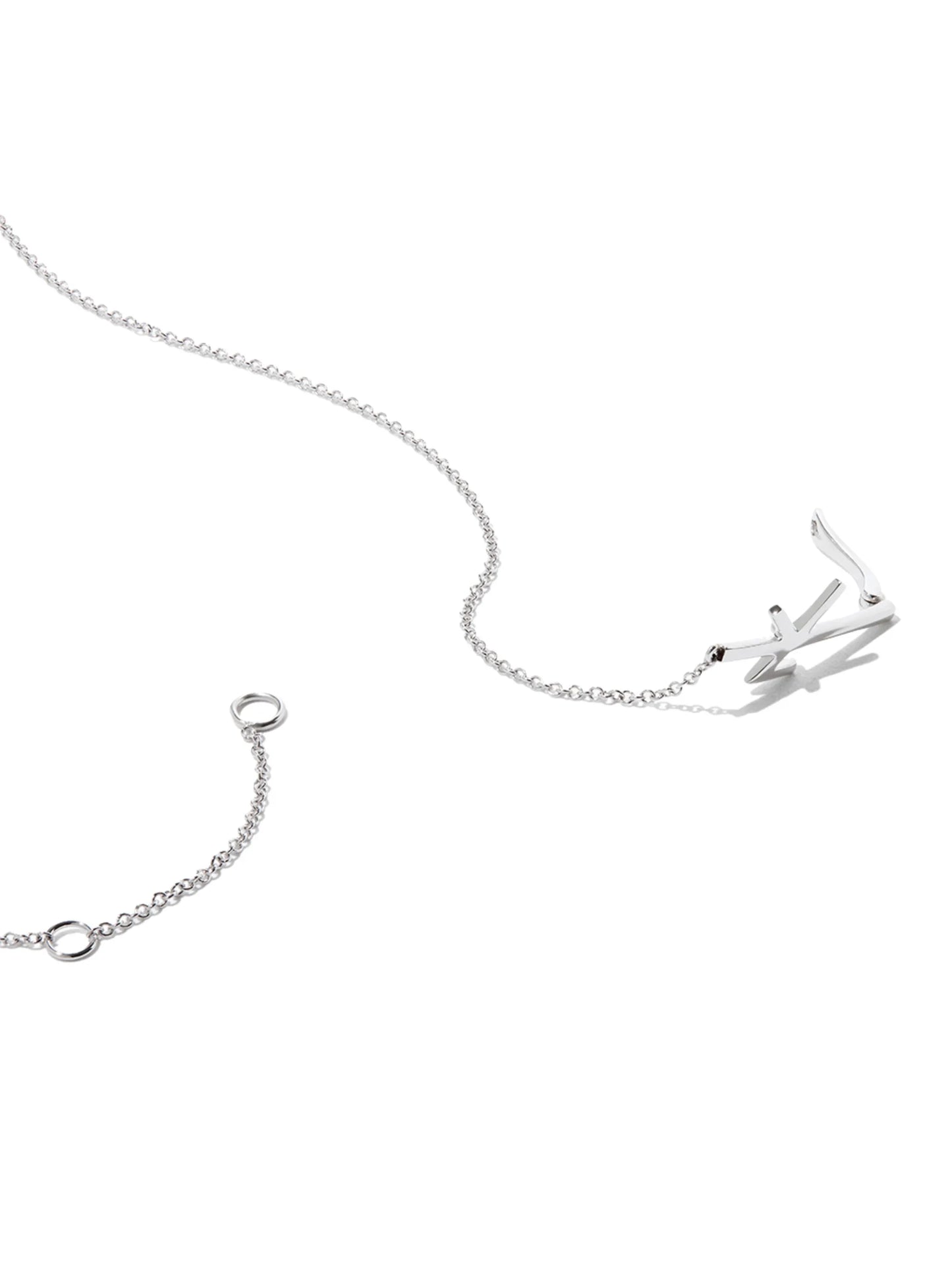 18kt white gold diamond and enamel necklace