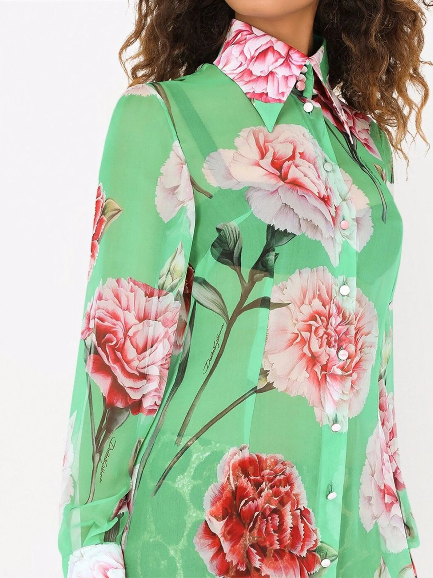 floral-print silk georgette shirt