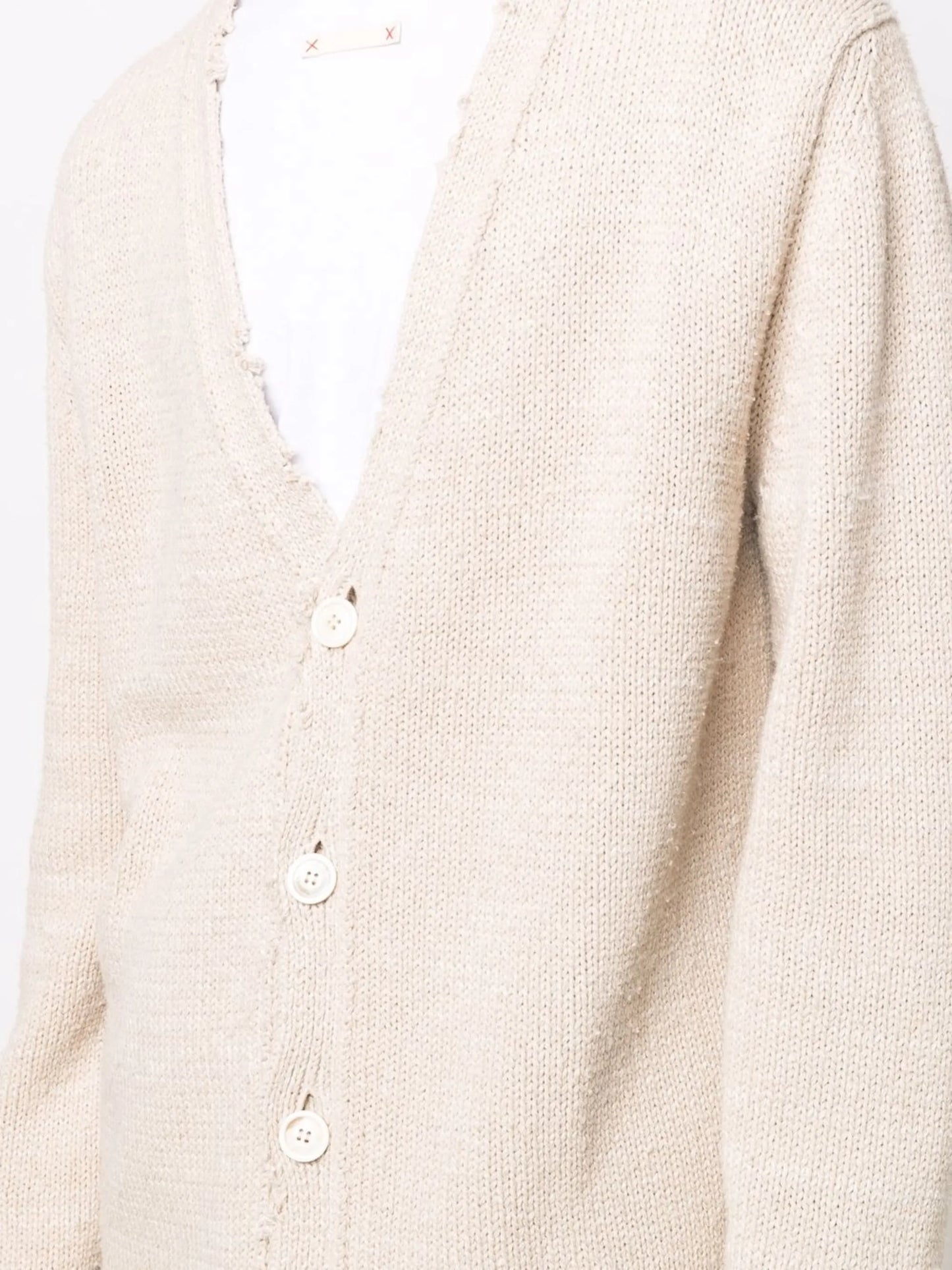 distressed V-neck cardigan