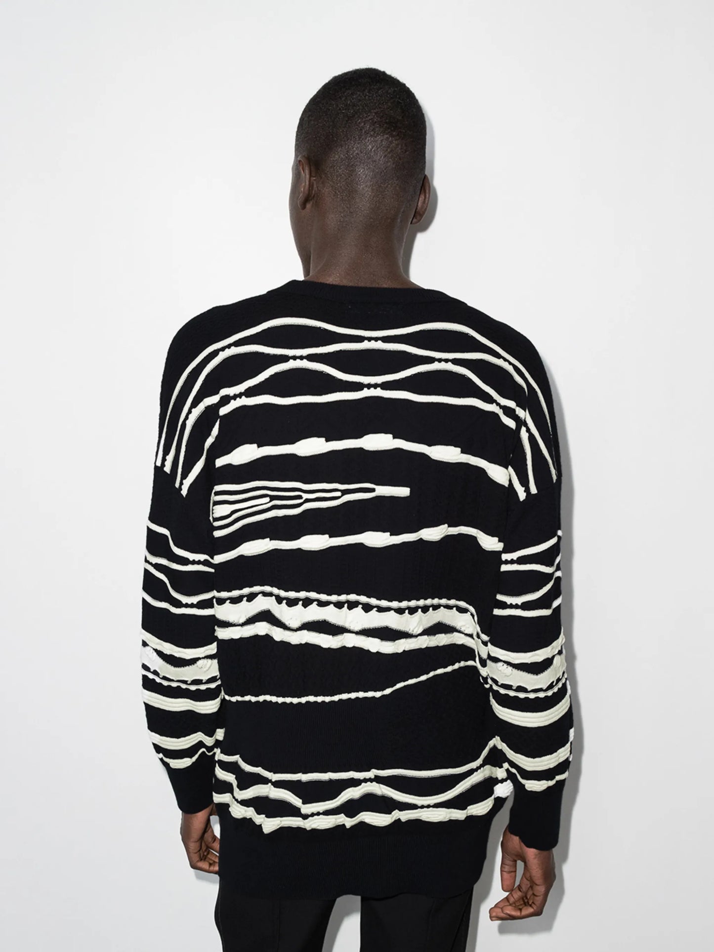 abstract-pattern drop-shoulder jumper