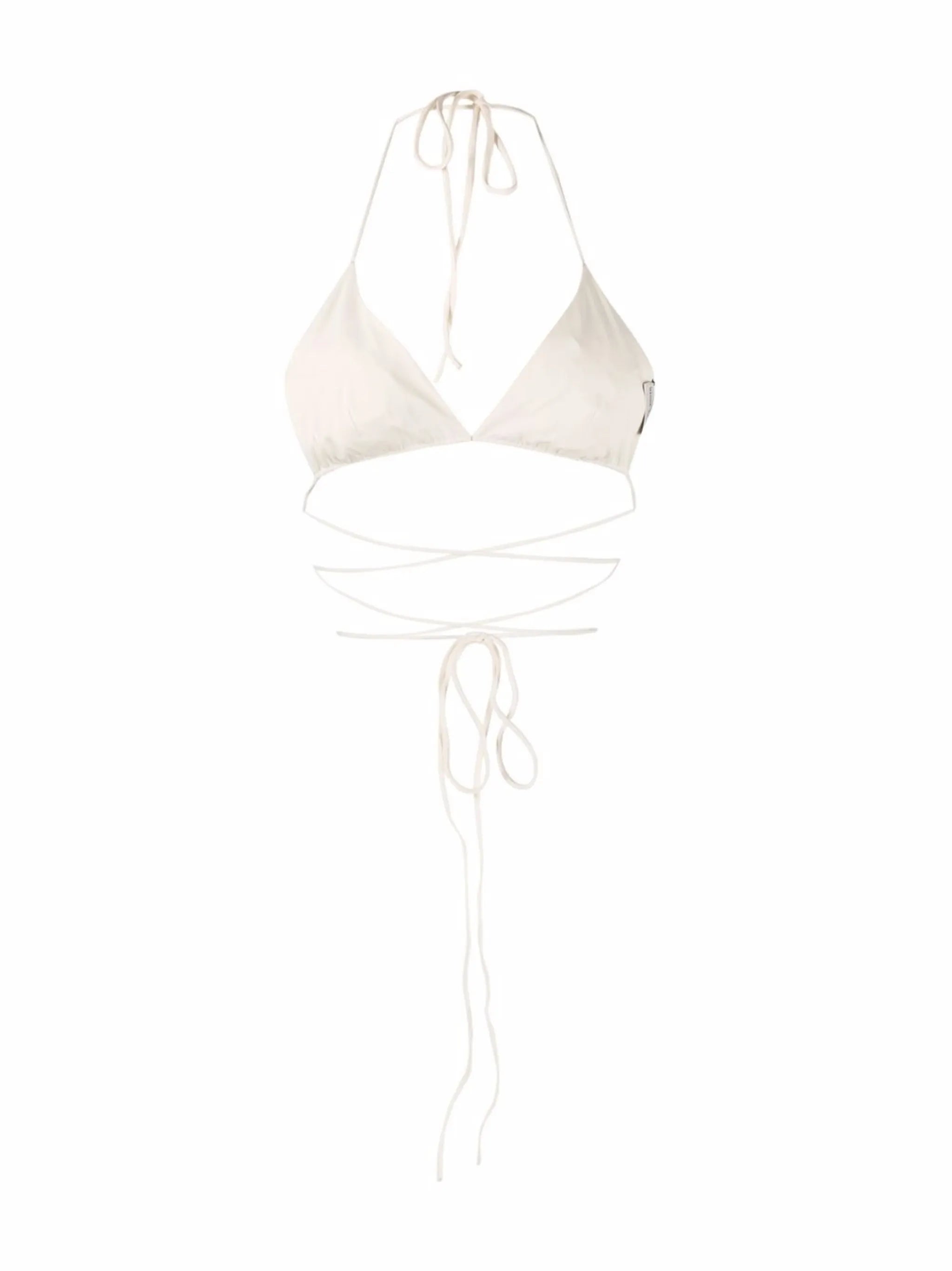 flower-appliqué bikini top