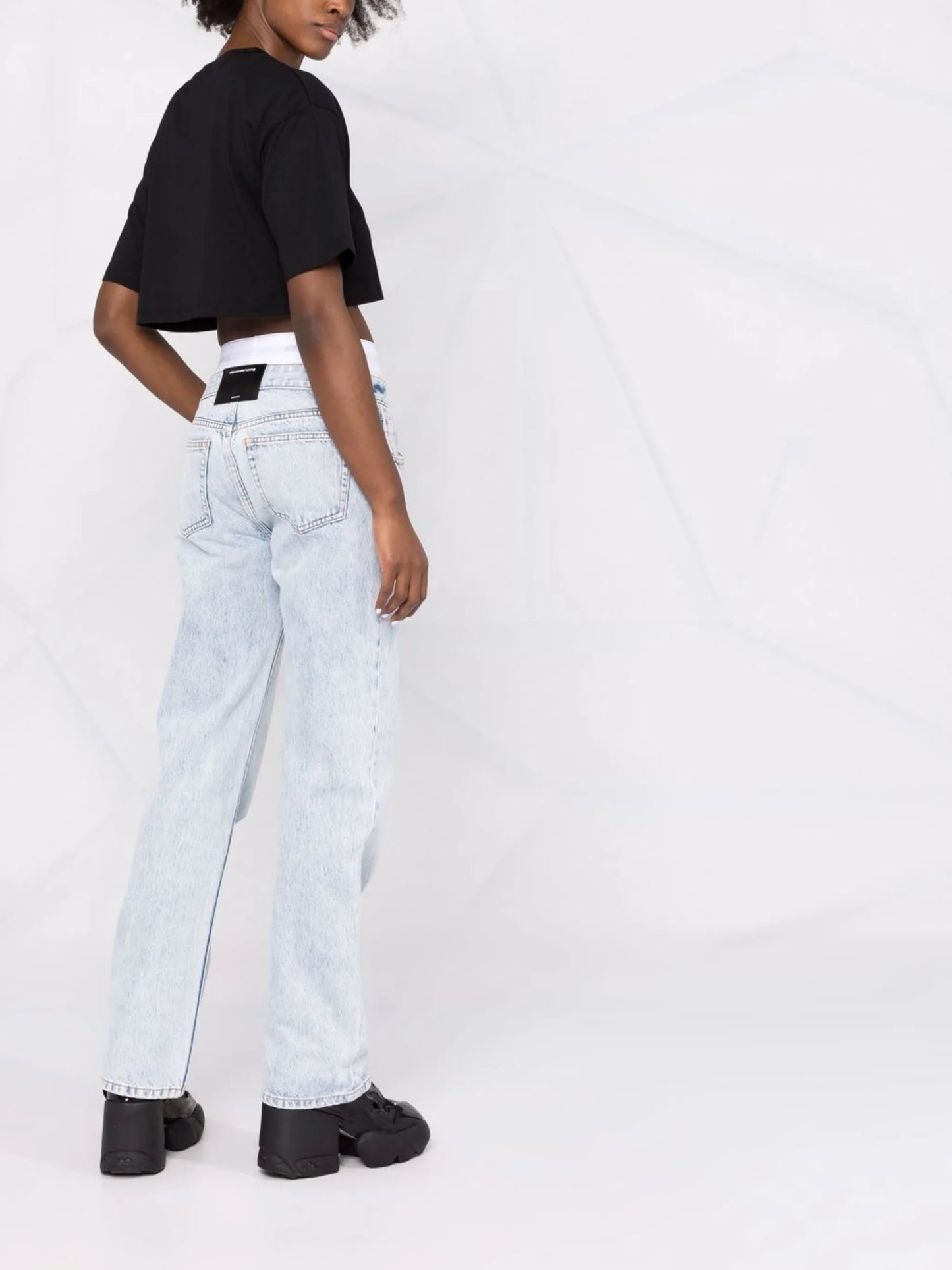 logo-waistband straight-leg jeans