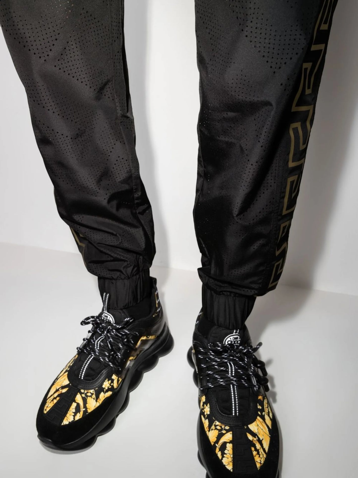 Greca-detail track pants