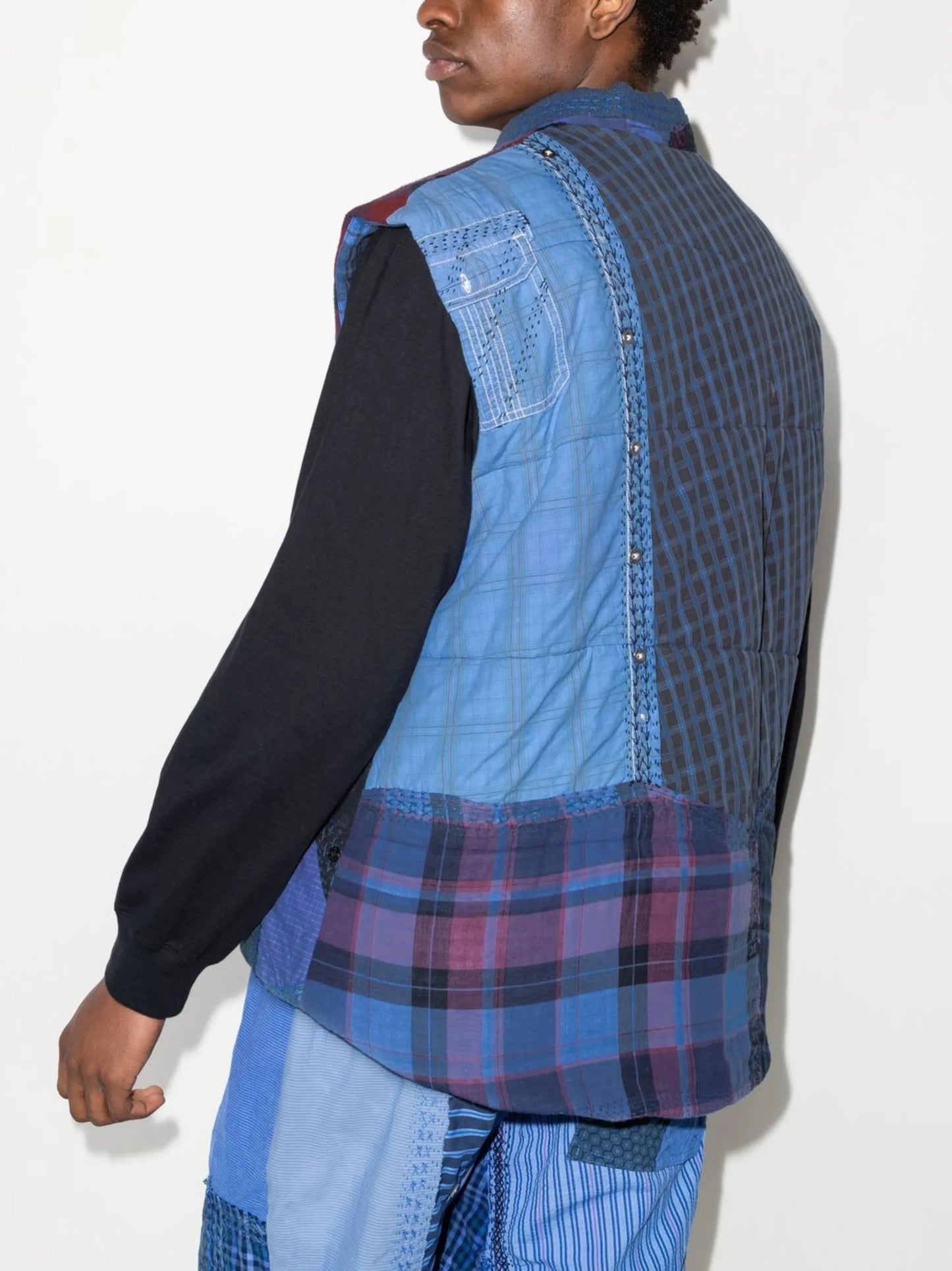 Teddy patchwork gilet jacket