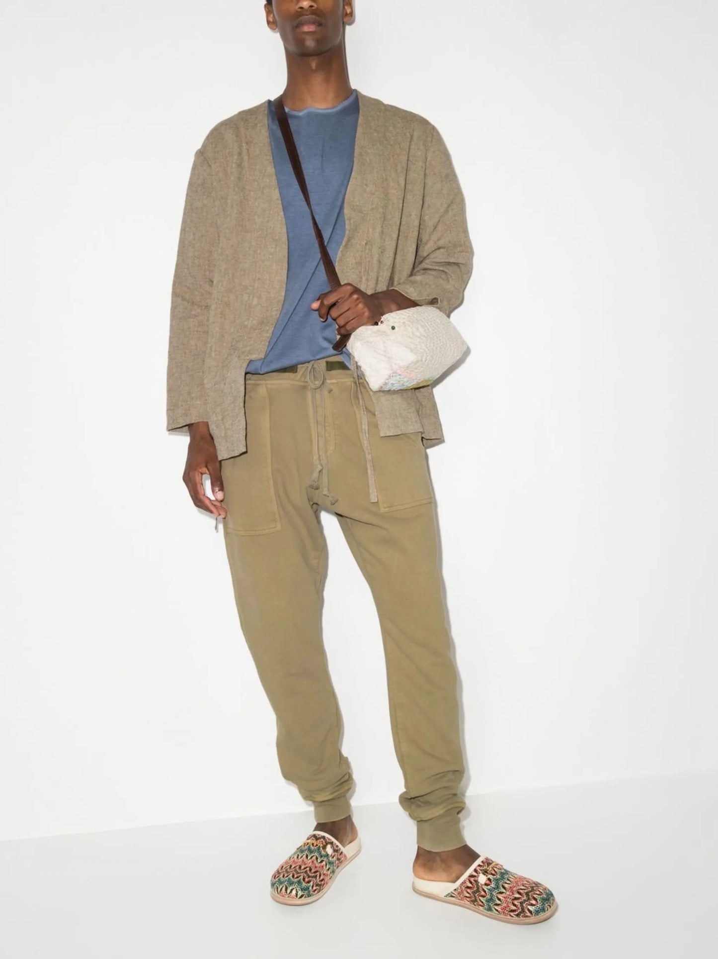 drawstring tapered track pants