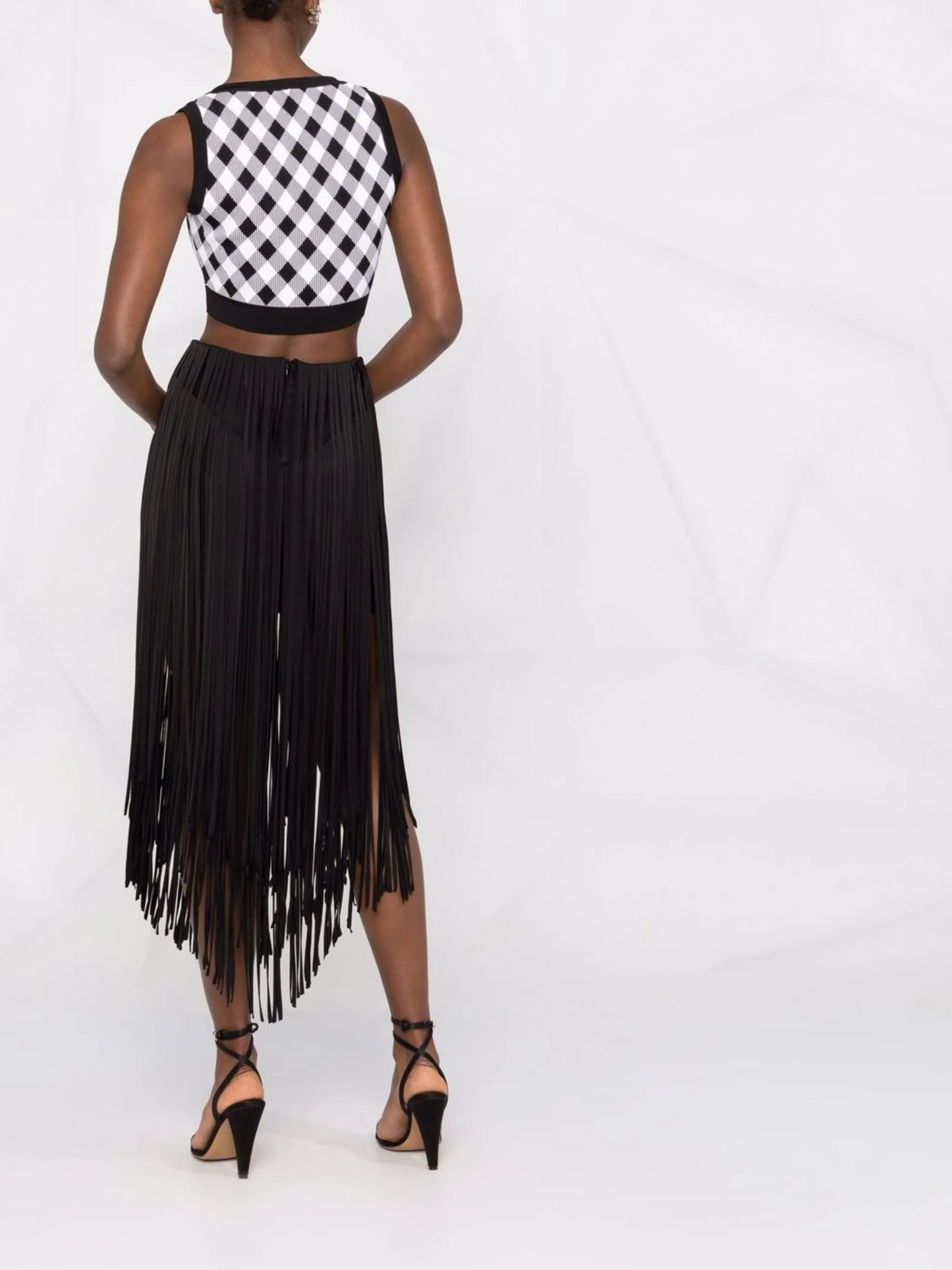 fringed midi skirt