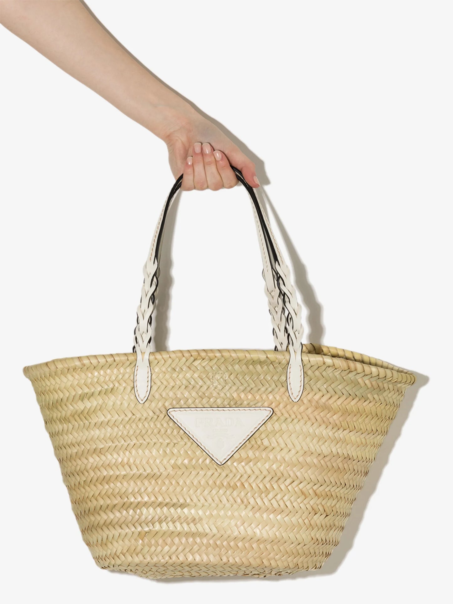 logo-plaque woven tote