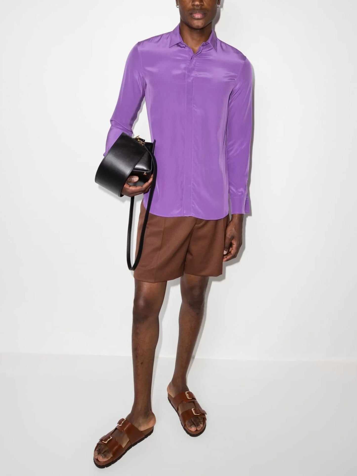 long-sleeve silk shirt