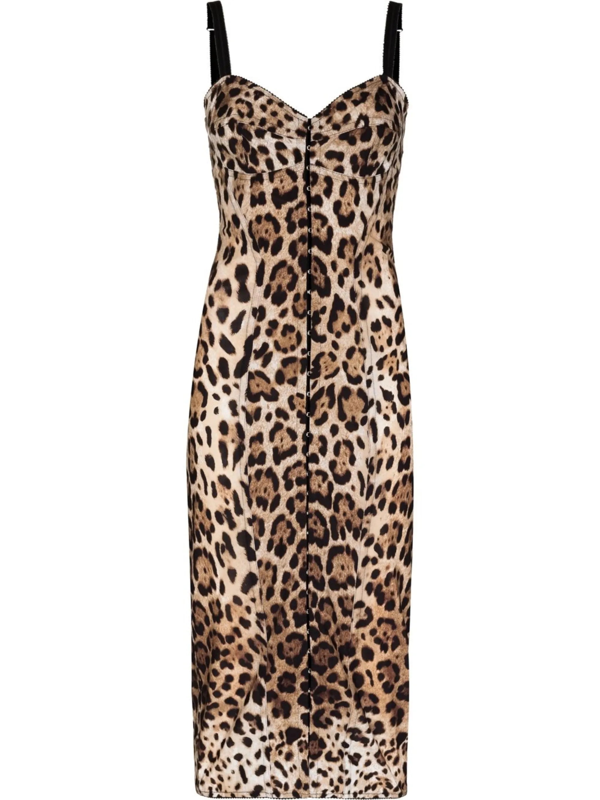 leopard-print midi dress