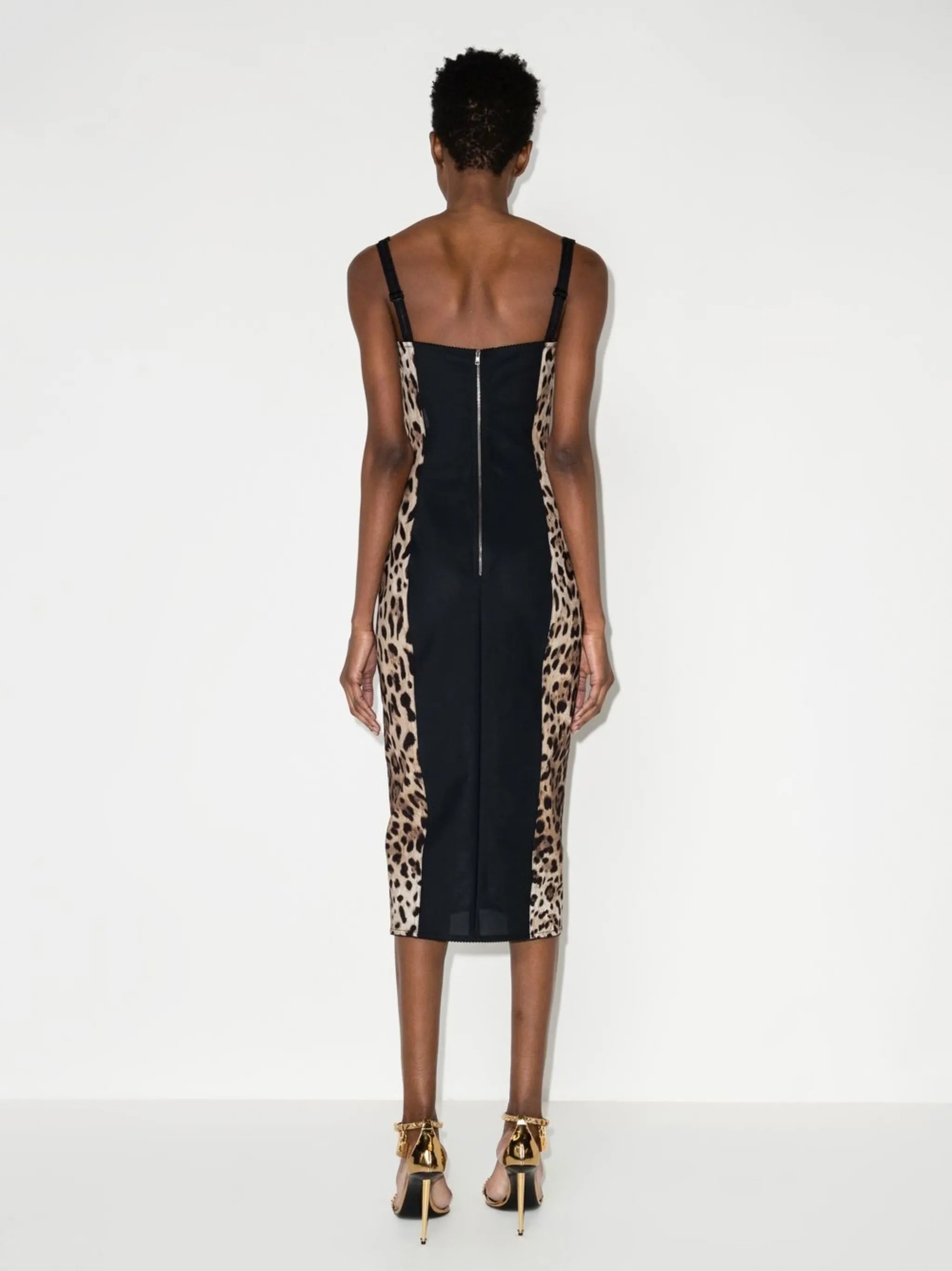 leopard-print midi dress