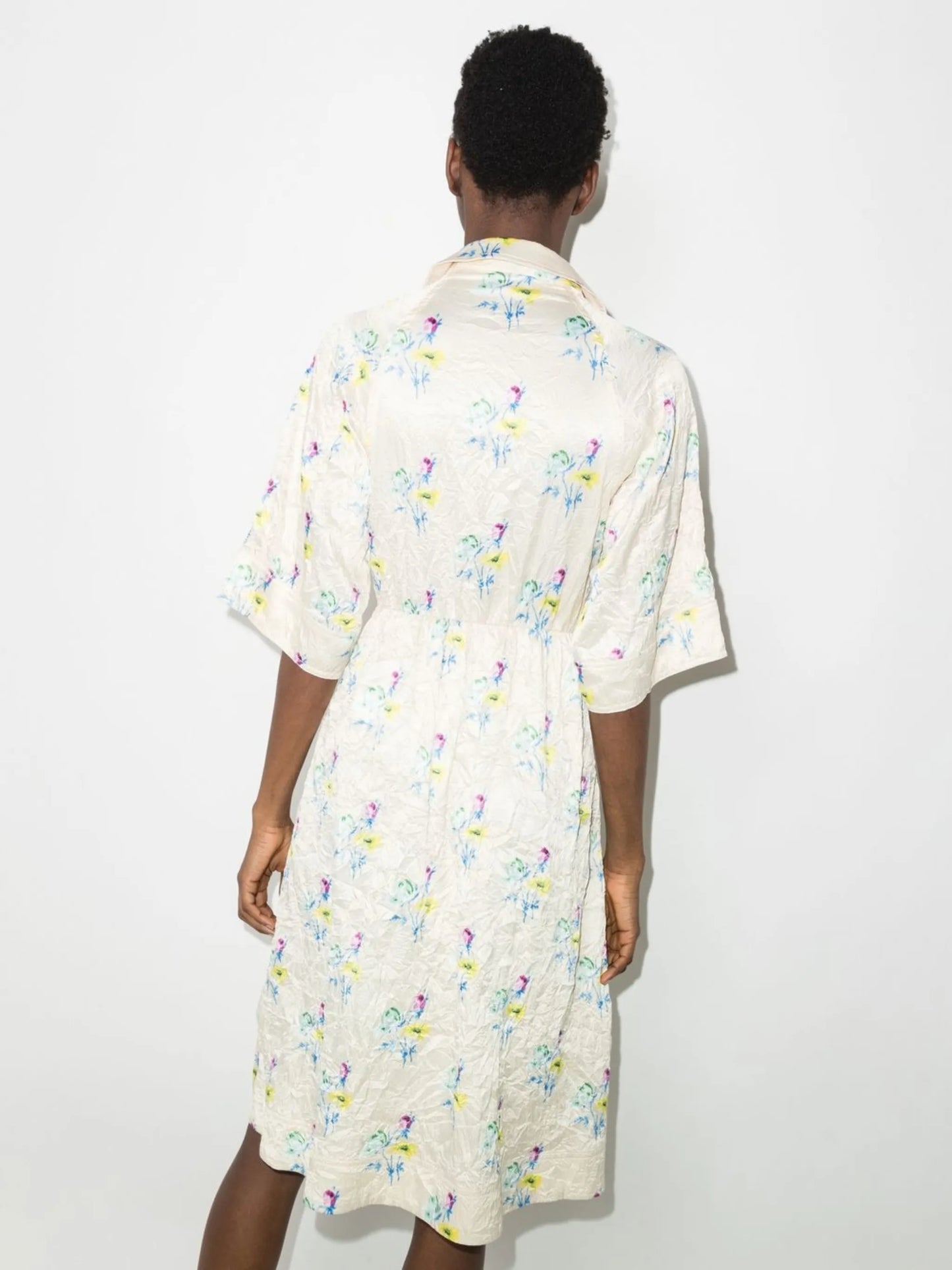 floral-print tie-waist dress