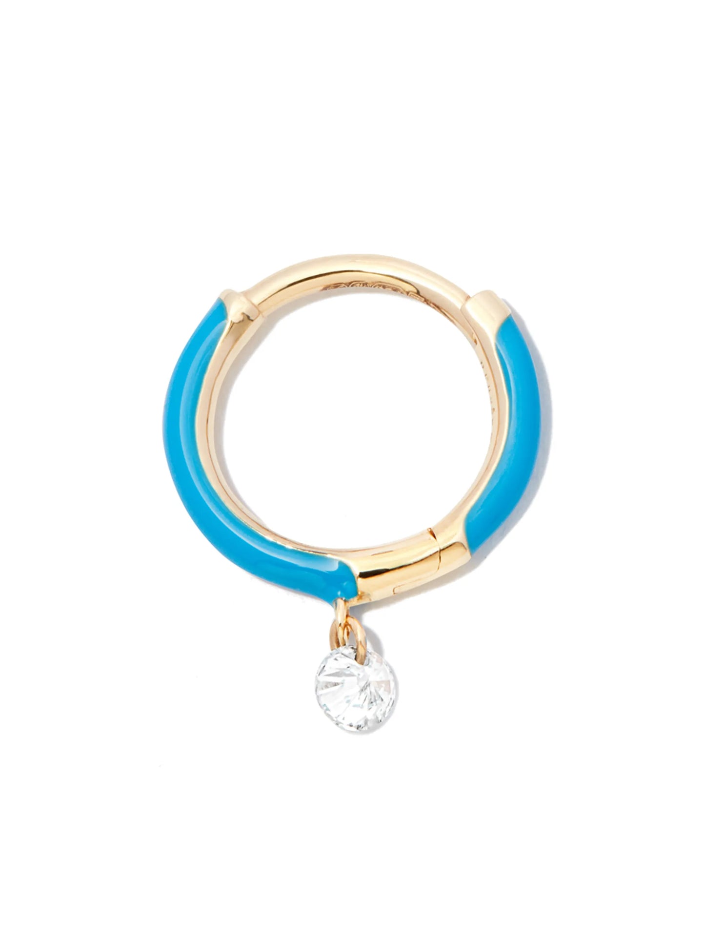 18kt yellow gold diamond hoop earring