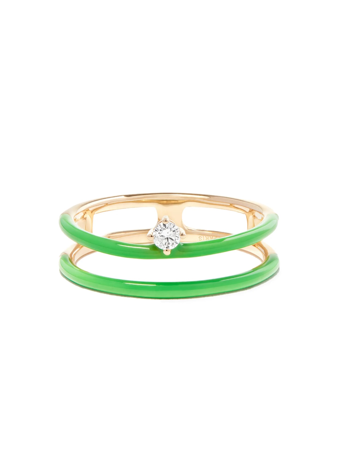 18kt yellow gold enamel and diamond ring