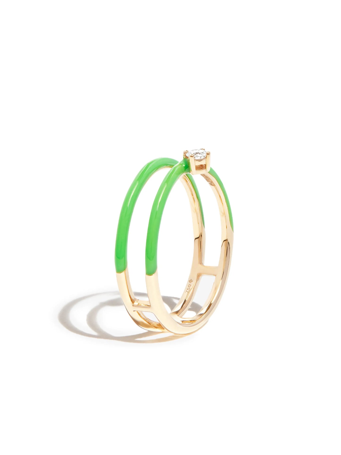 18kt yellow gold enamel and diamond ring