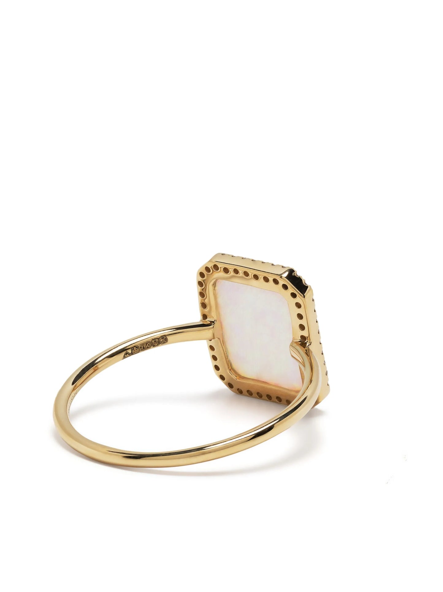 18kt yellow gold opal and diamond ring