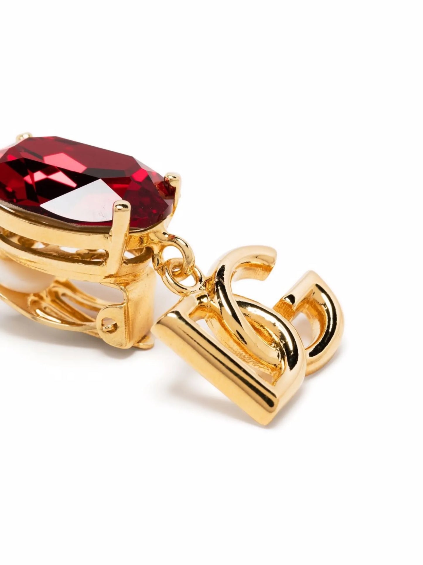 logo drop glass earrings