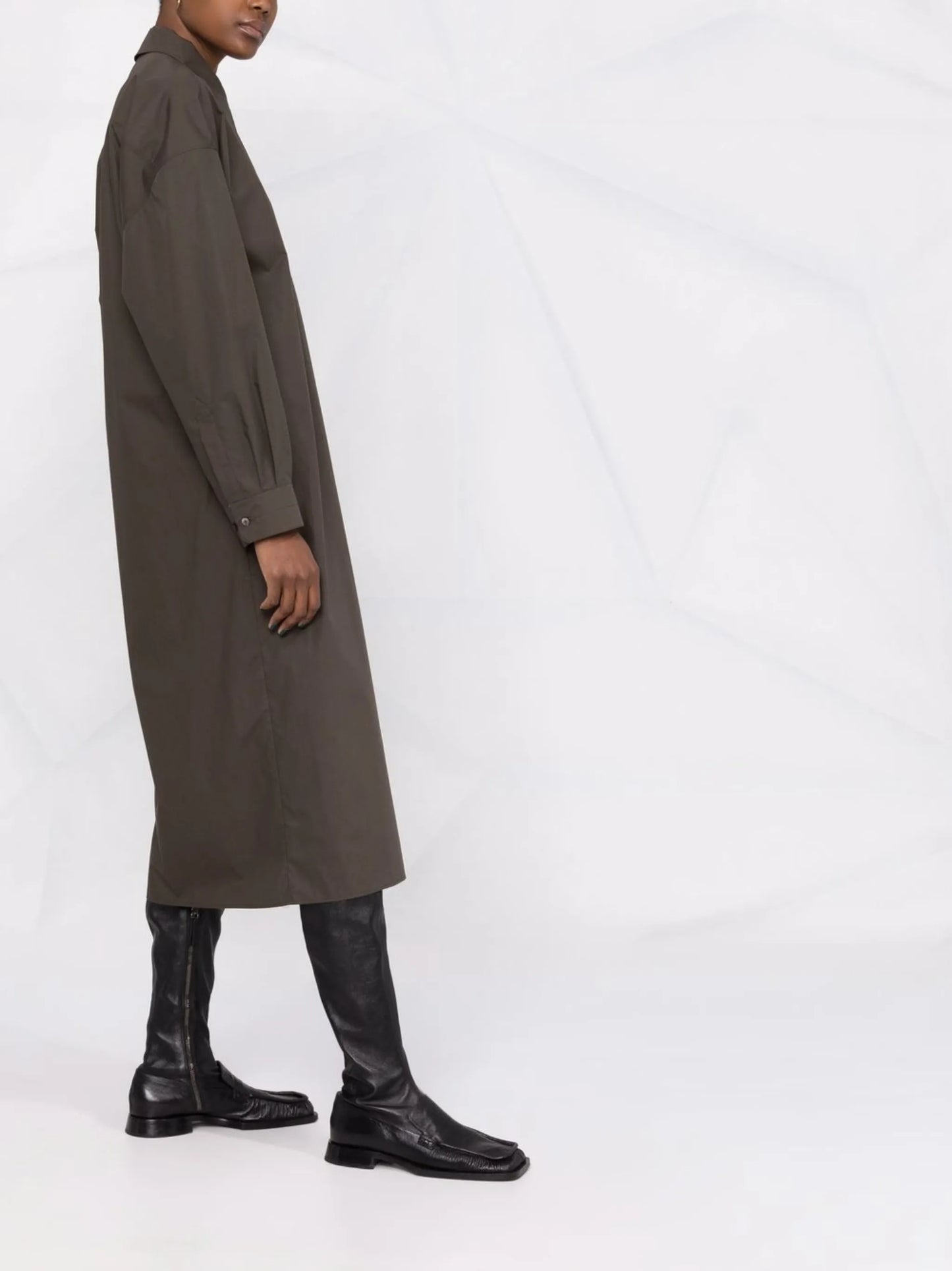 Twisted midi shirt dress
