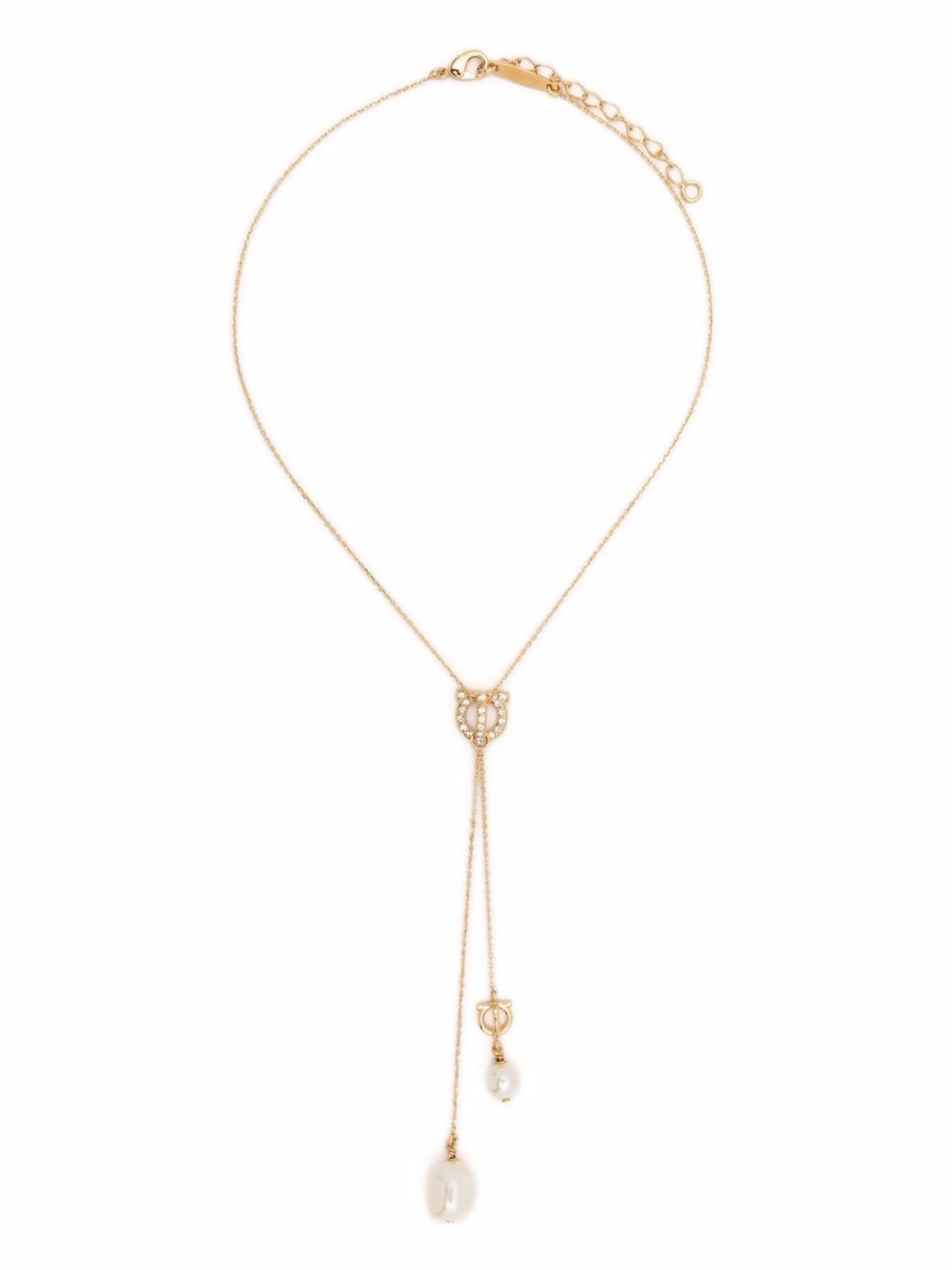 Gancini crystal pearl necklace