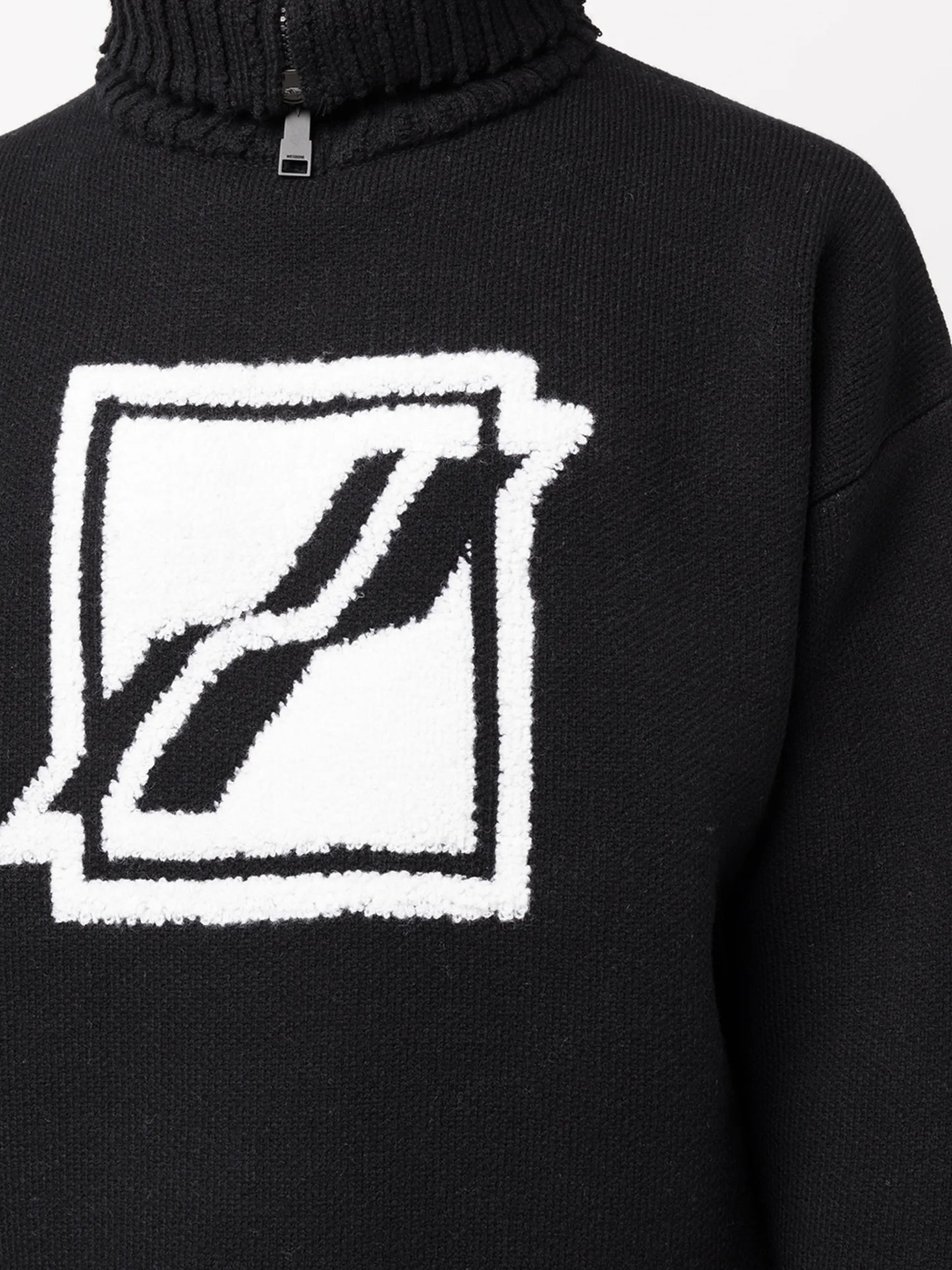 logo-intarsia roll-neck jumper