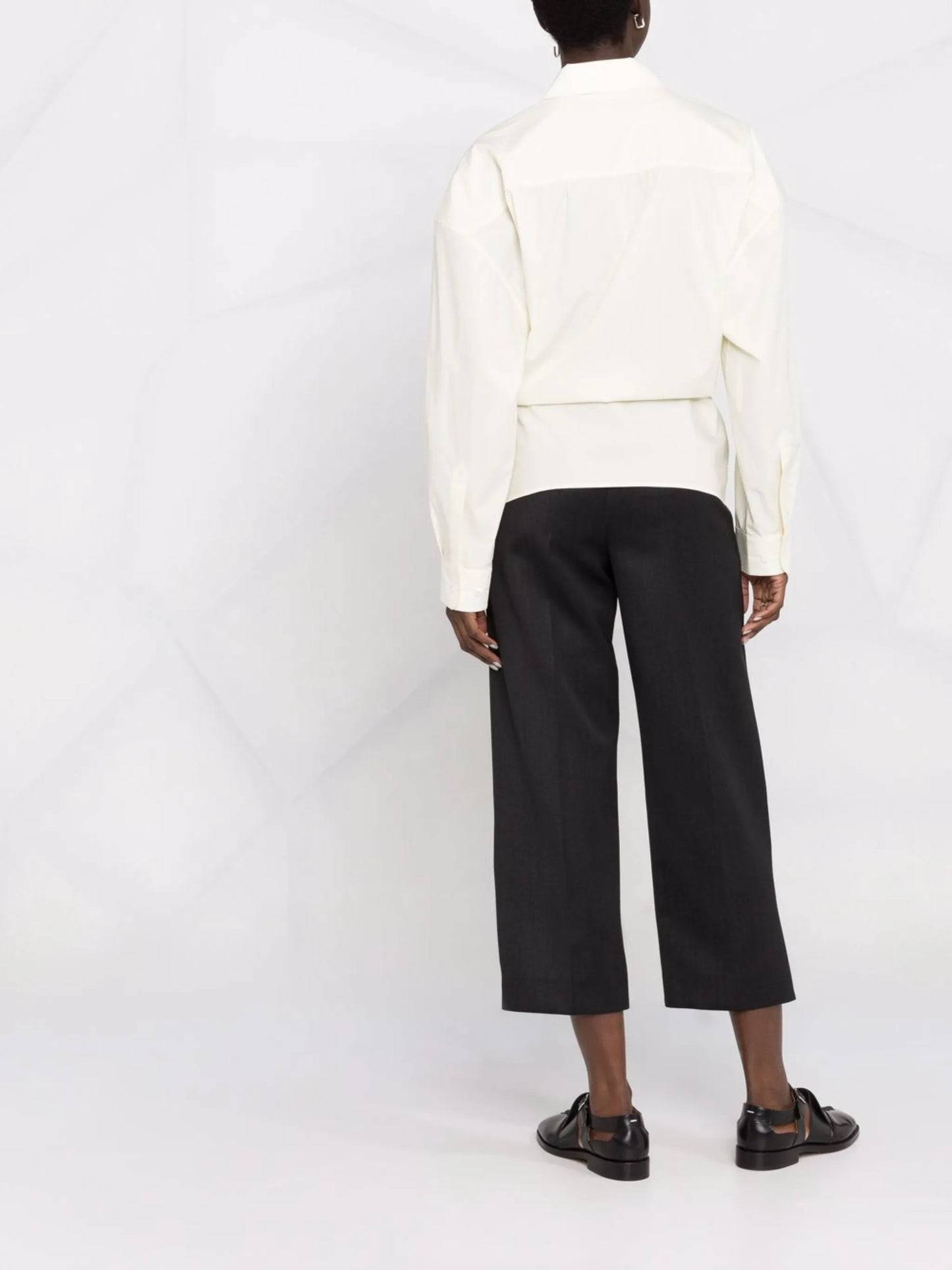 side fastening wrap shirt