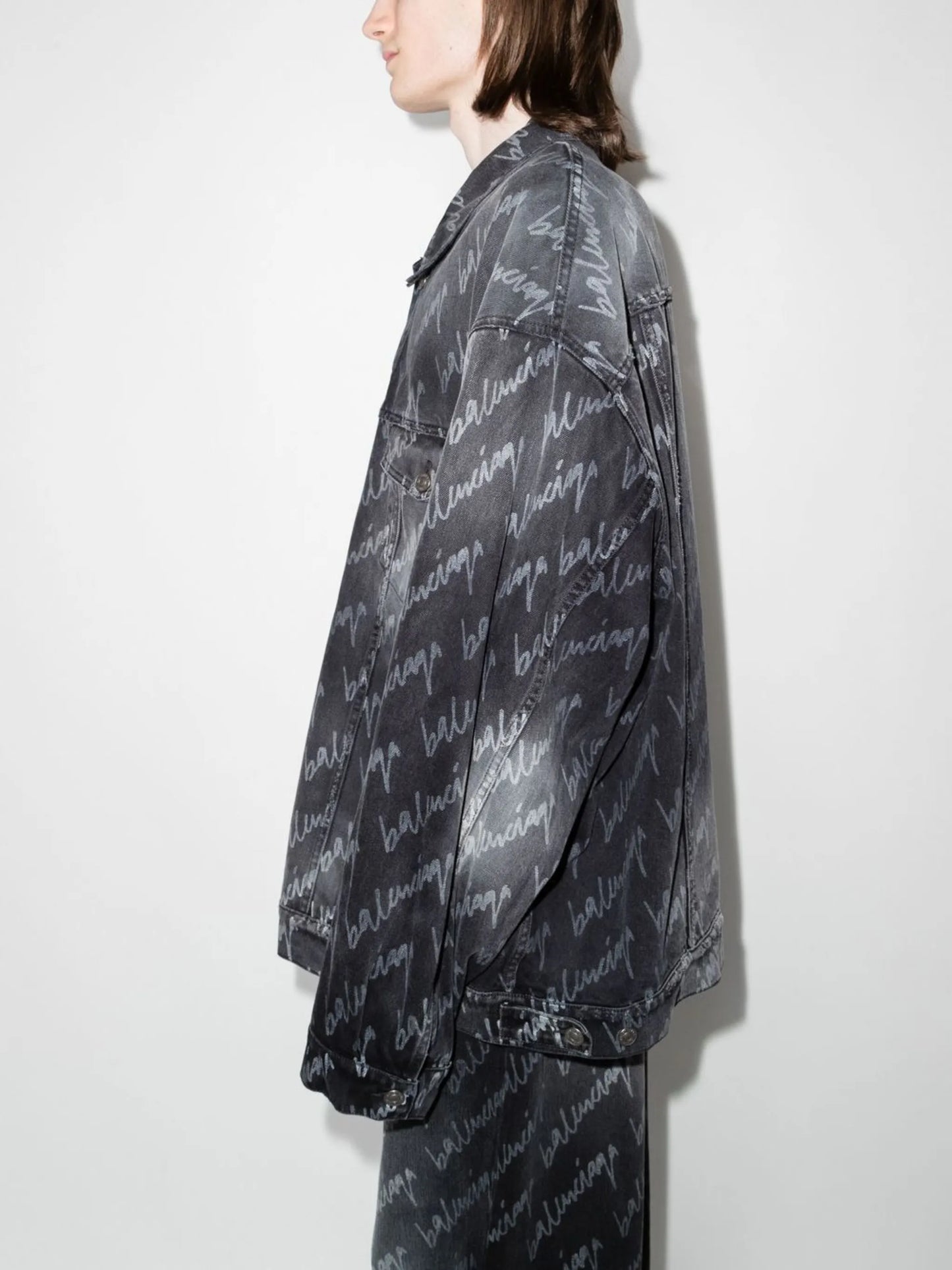 all-over logo oversized denim jacket
