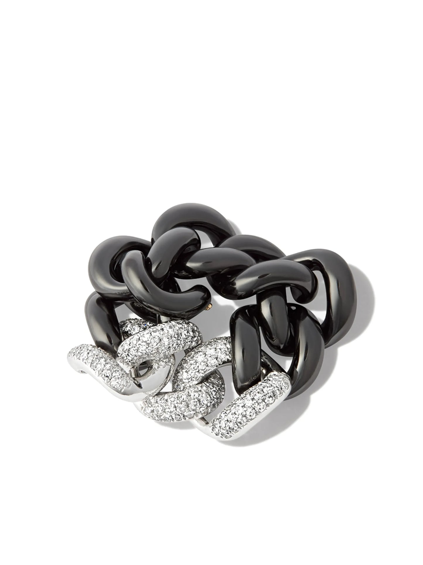 18kt white gold diamond and ceramic ring