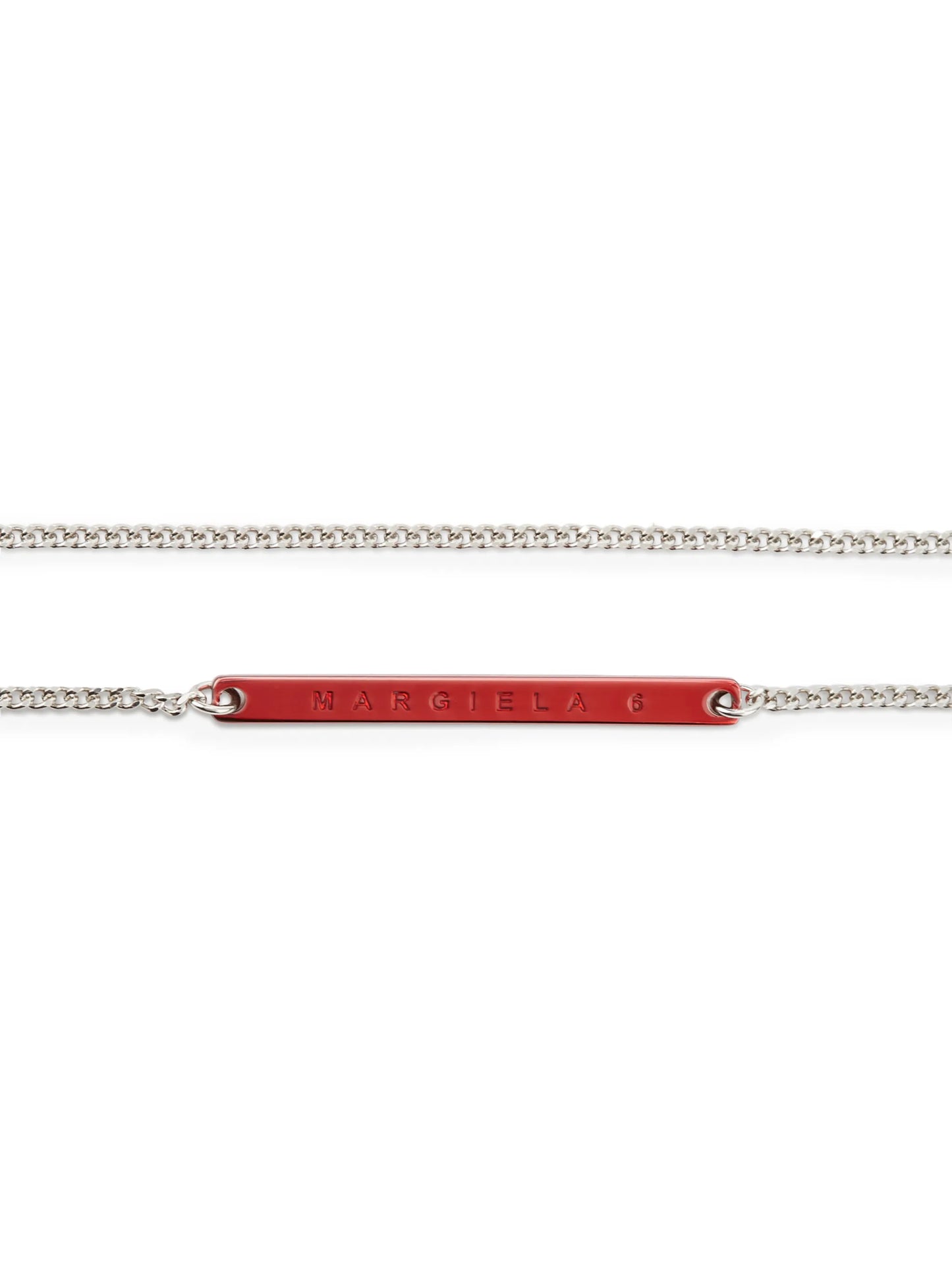 logo-engraved plaque necklace