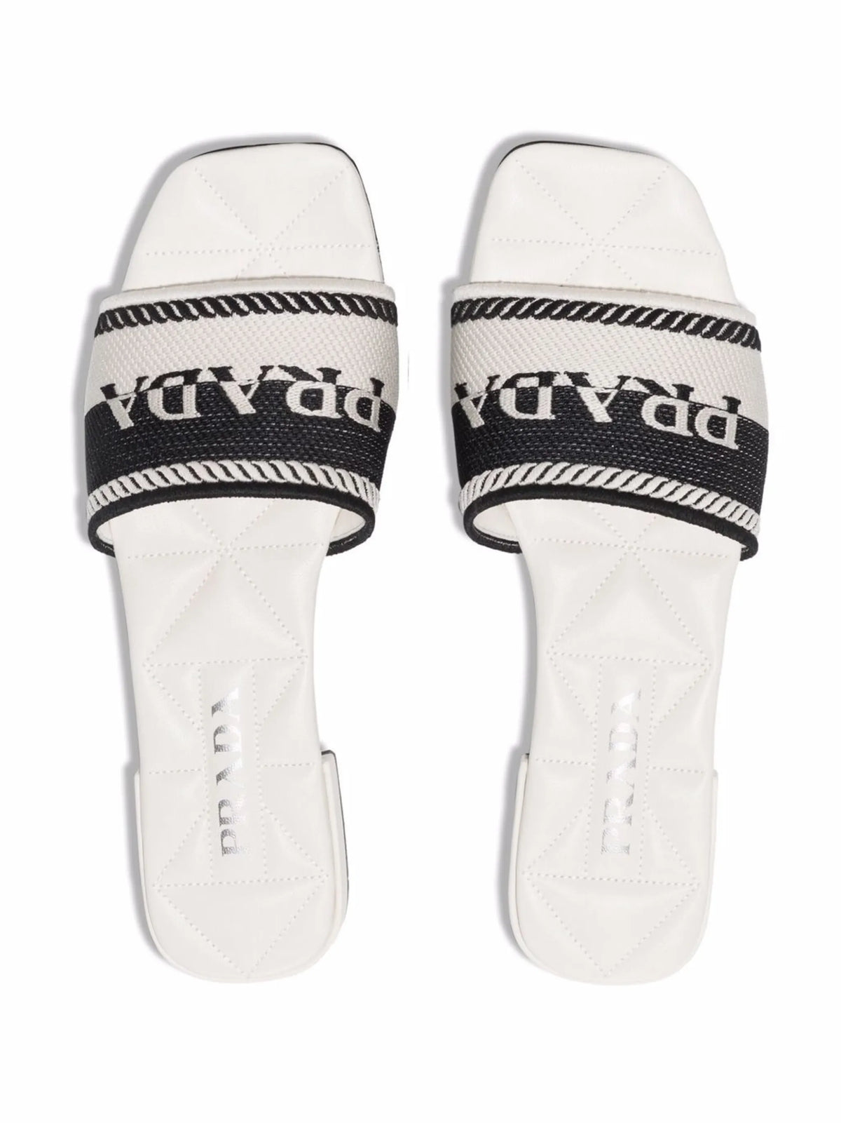 logo jacquard-knit slides