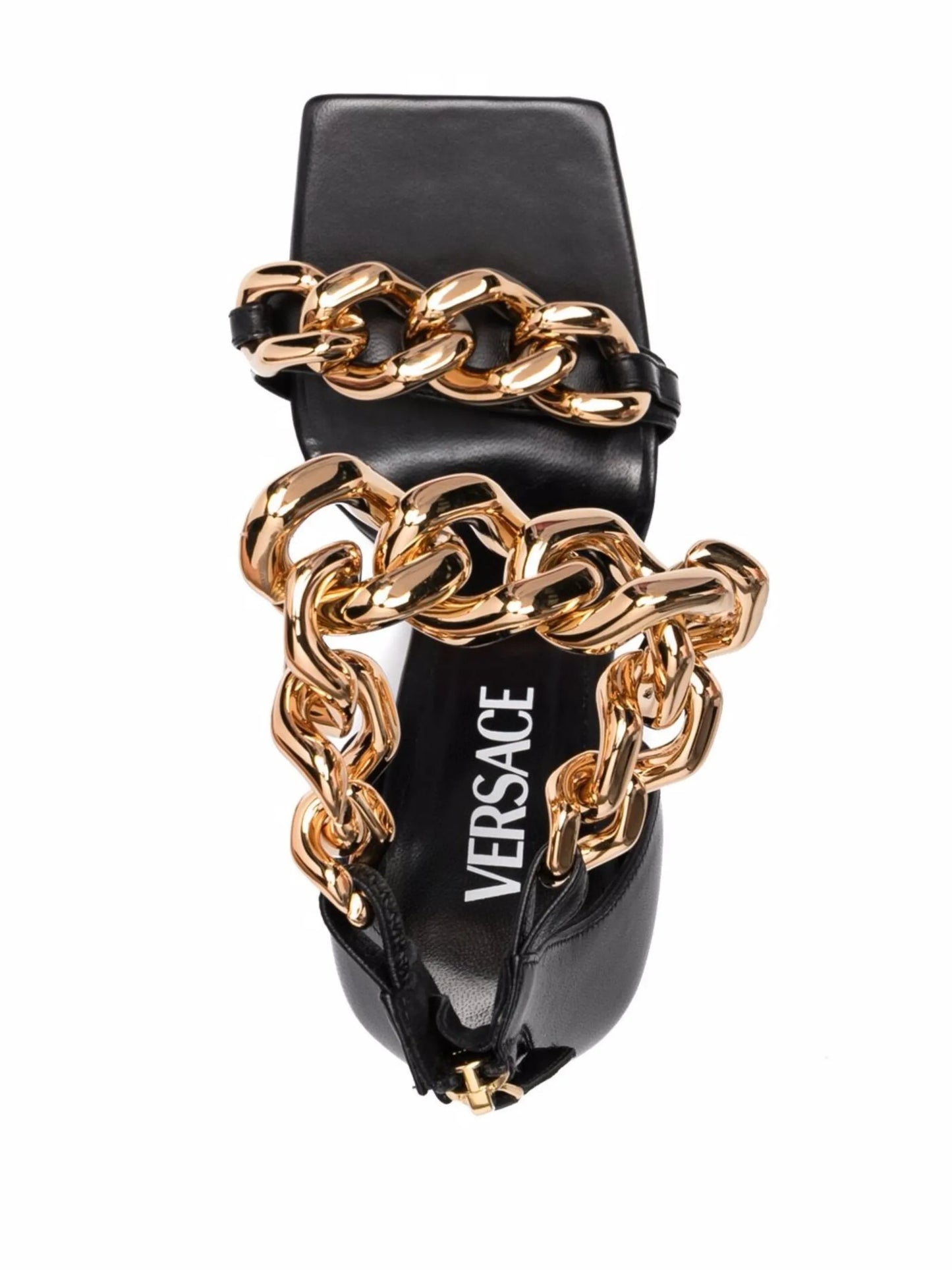 chain-embellished Medusa sandals