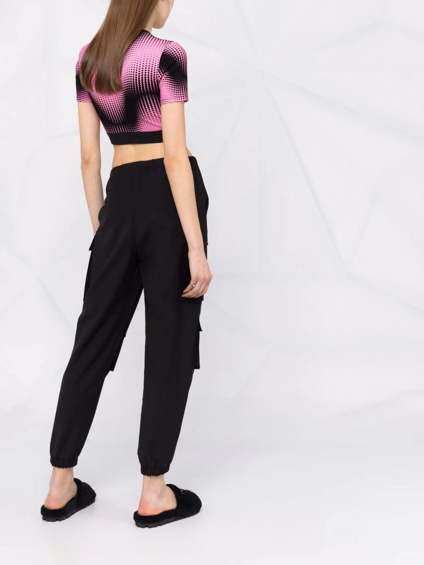 graphic-print cropped fitted T-shirt