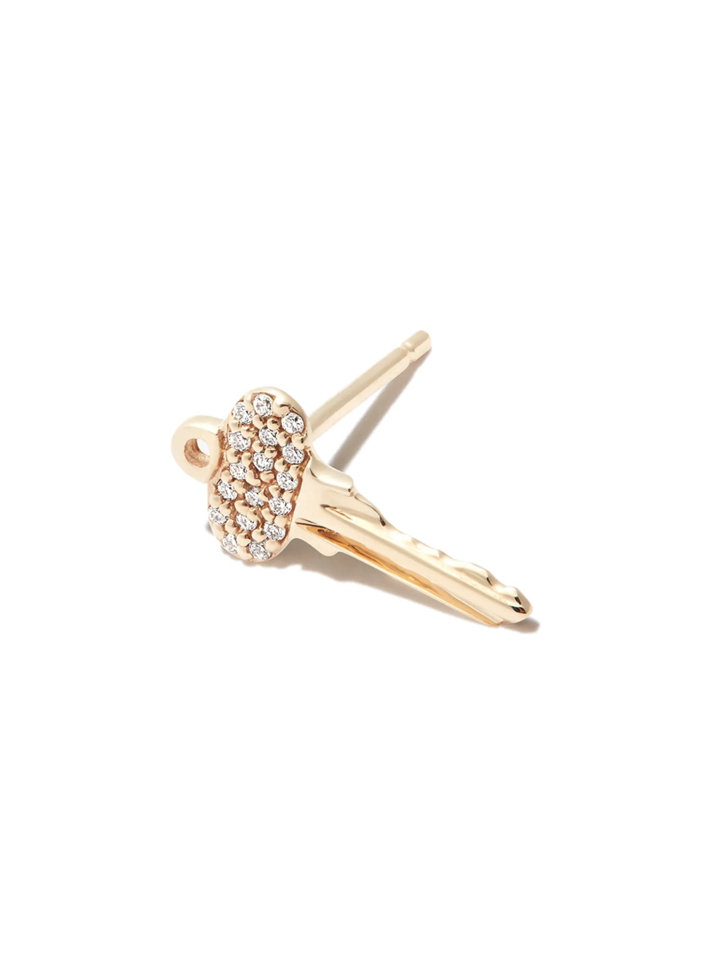14kt yellow gold diamond stud earring