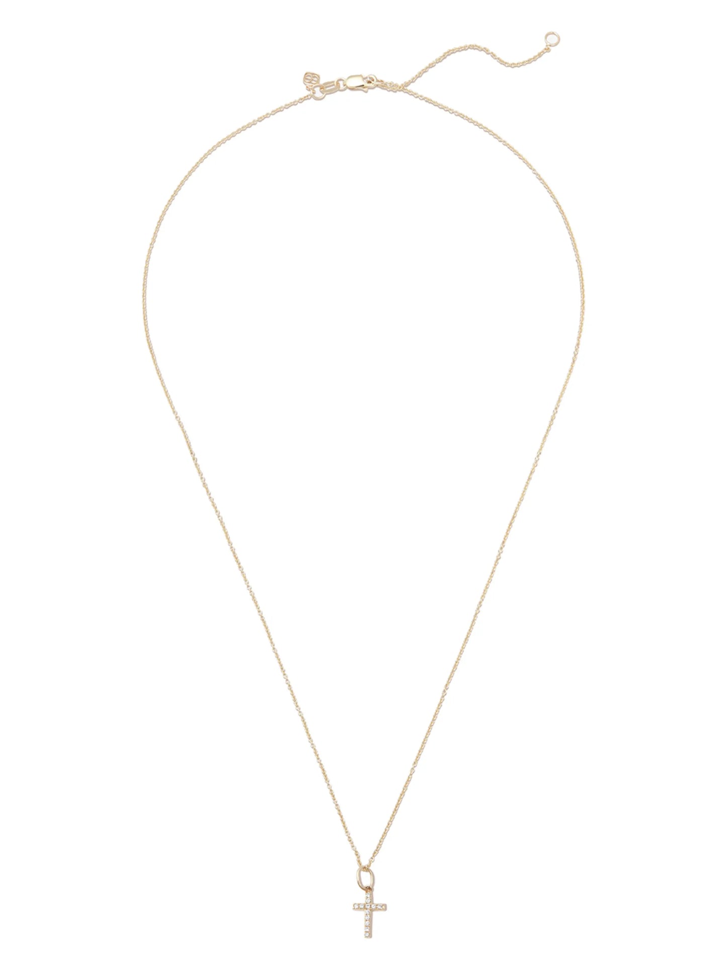14kt yellow gold diamond cross necklace