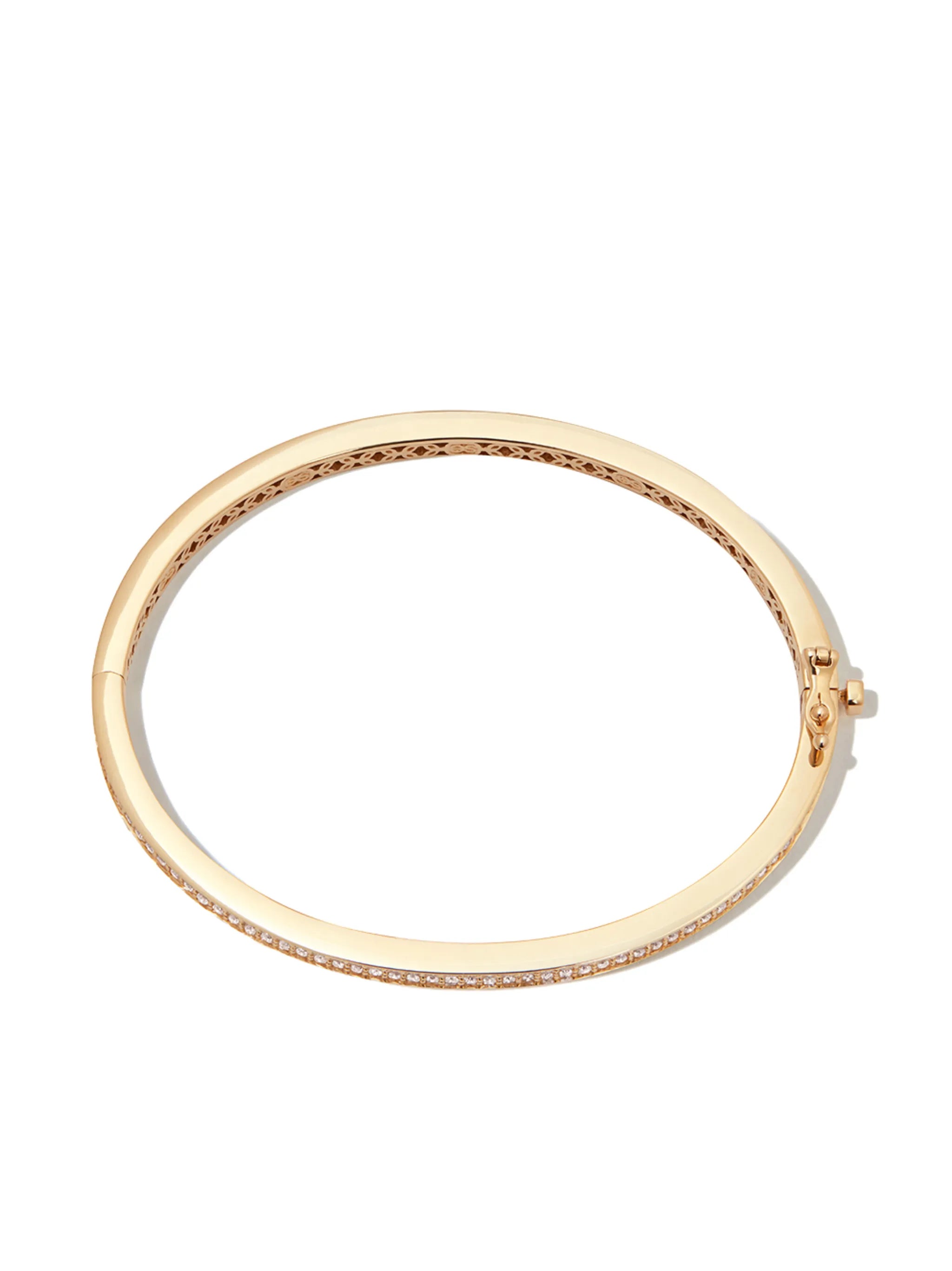 14kt yellow gold pavé-set bangle