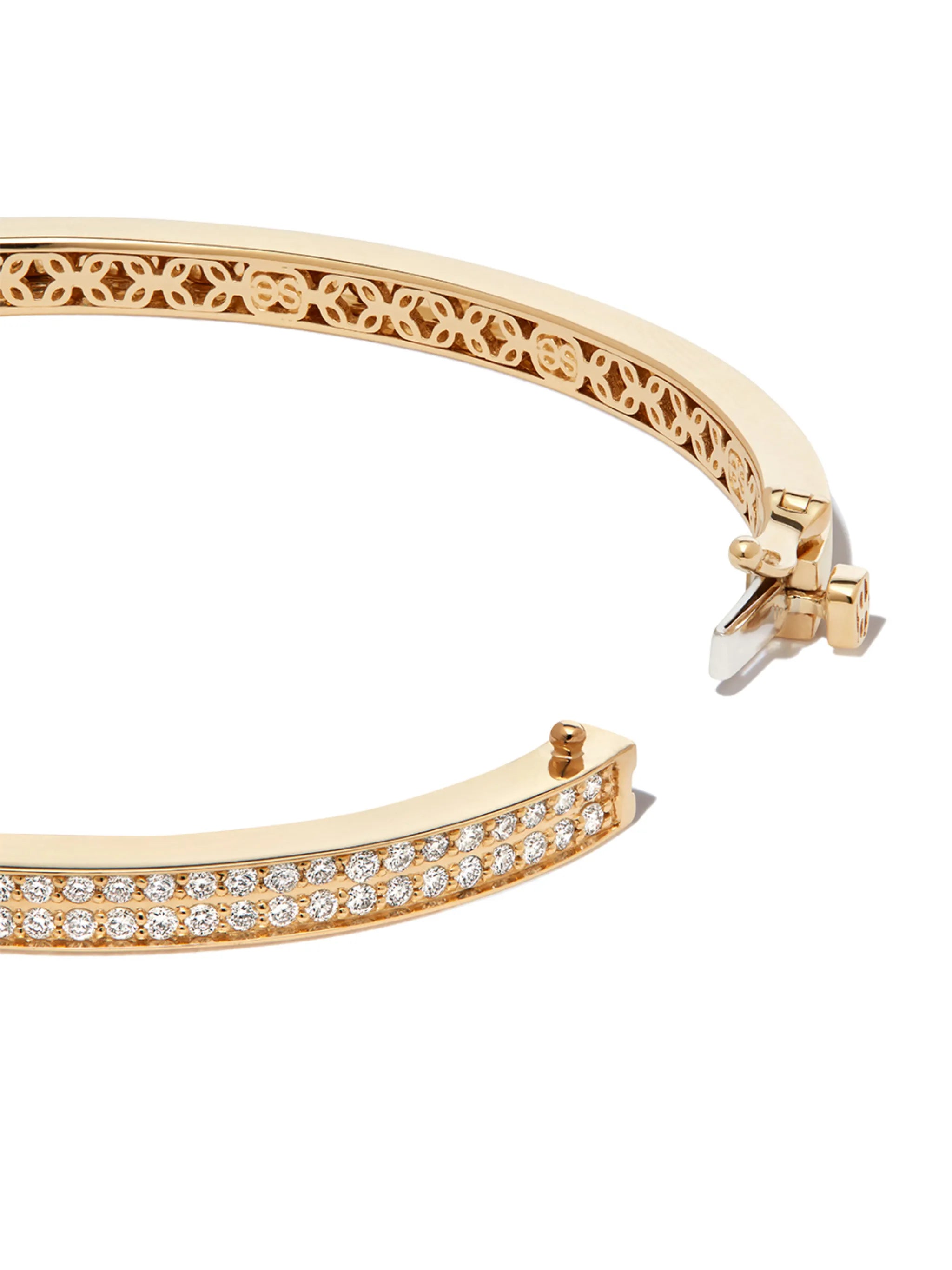 14kt yellow gold pavé-set bangle
