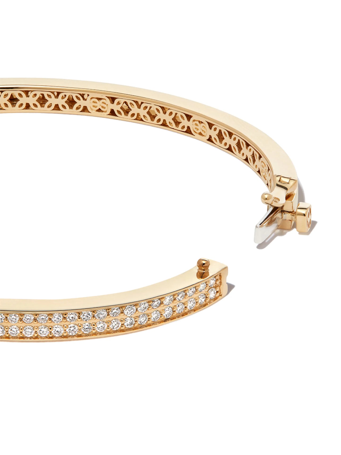14kt yellow gold pavé-set bangle