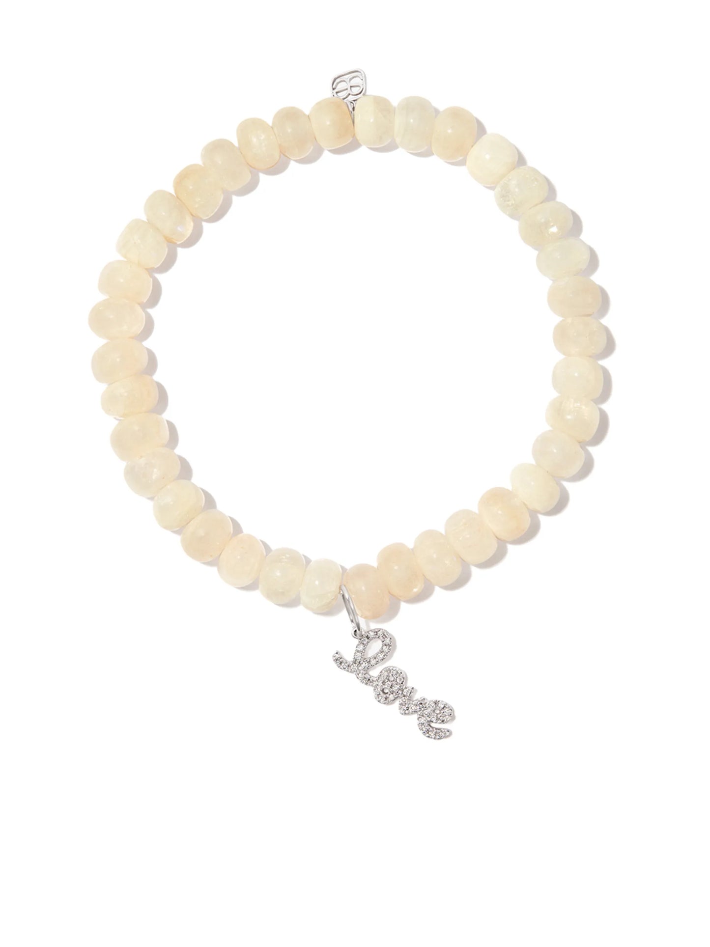 14kt yellow gold Love Script moonstone and diamond bracelet