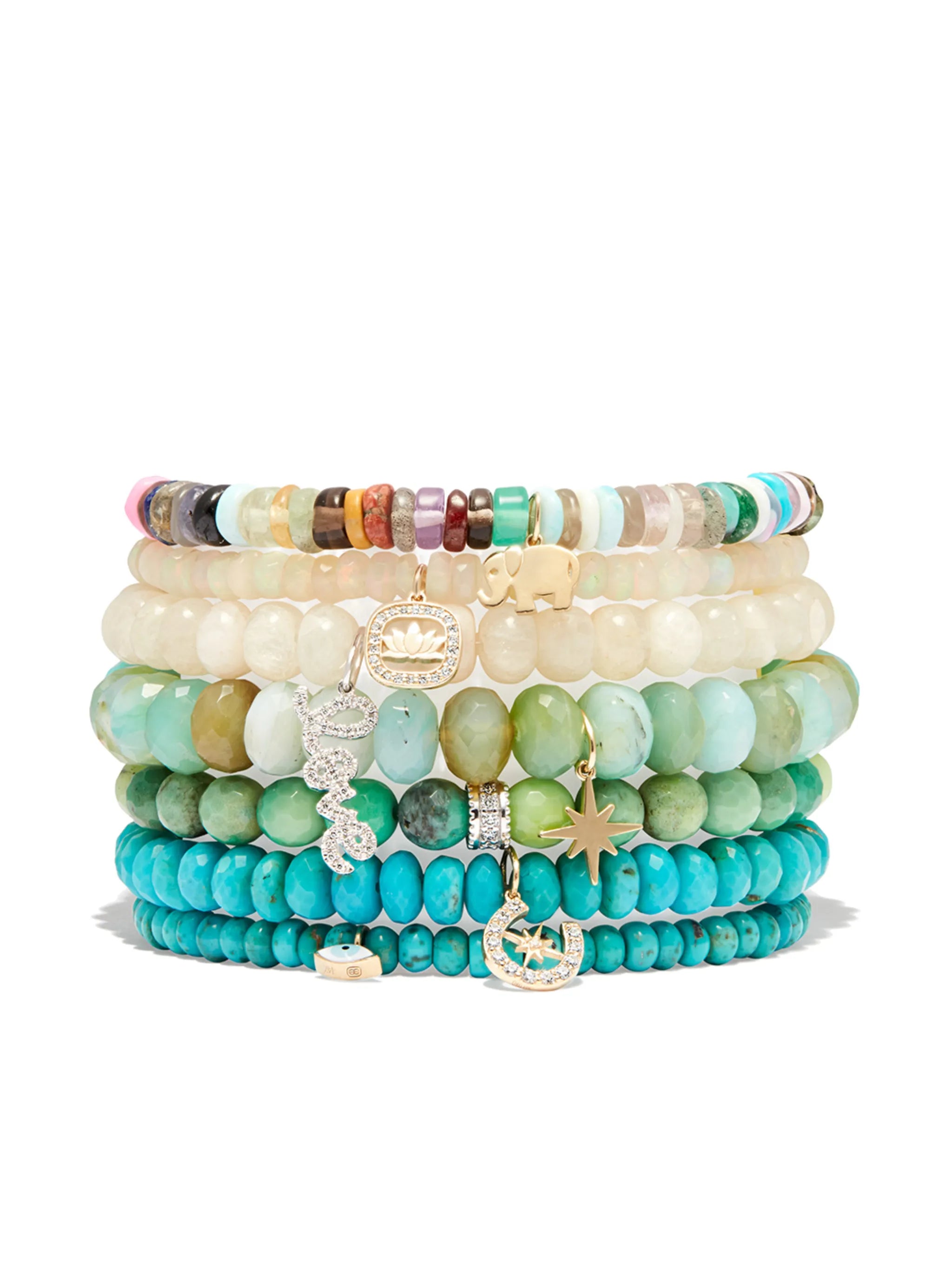 14kt yellow gold Love Script moonstone and diamond bracelet