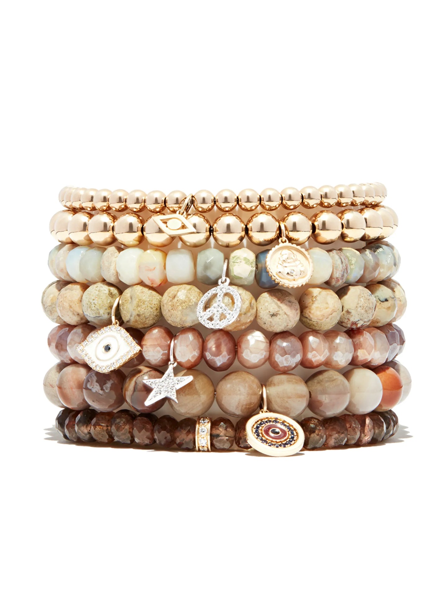 14kt yellow gold Evil Eye charm bracelet