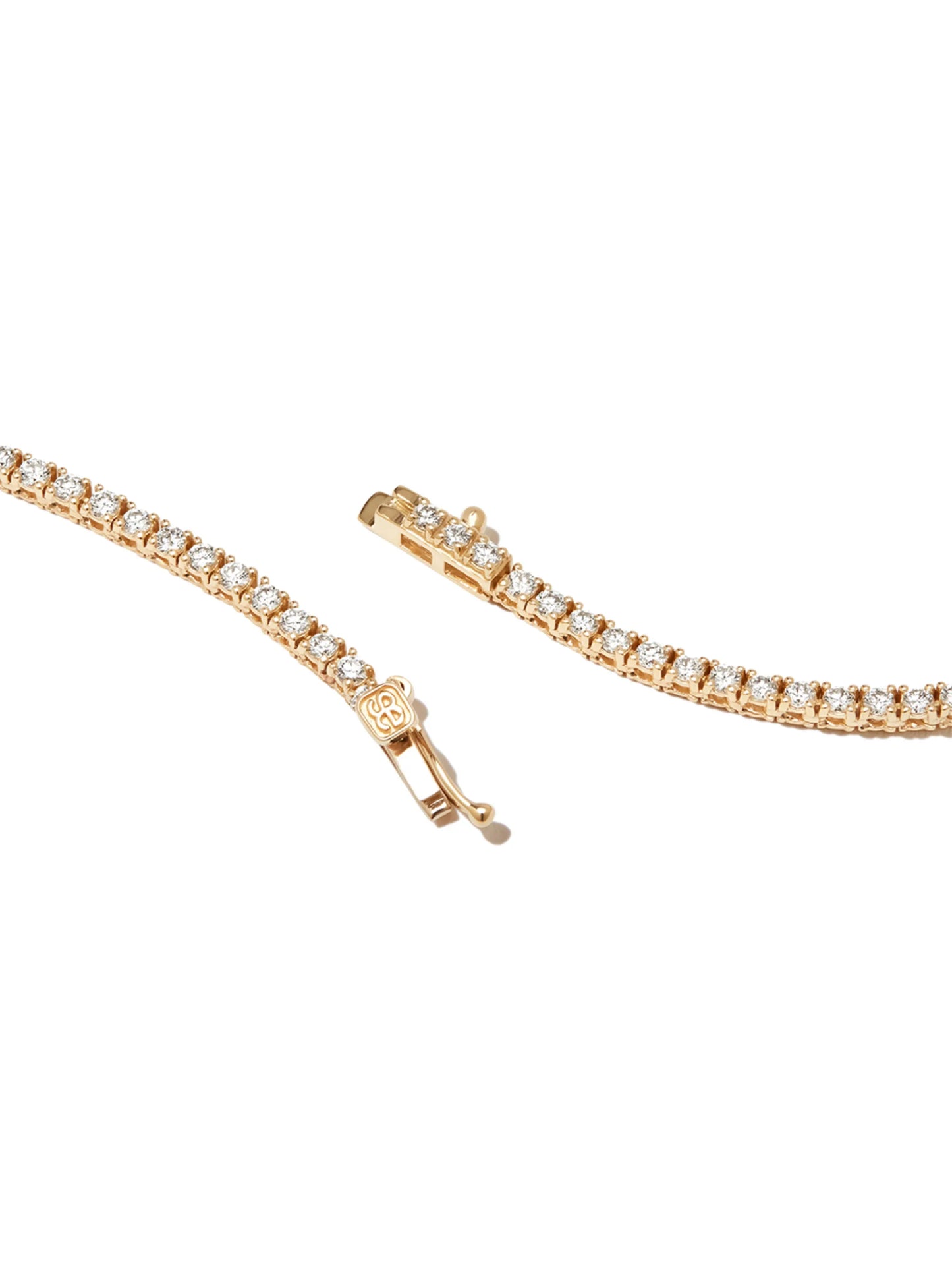 14kt yellow gold diamond tennis necklace
