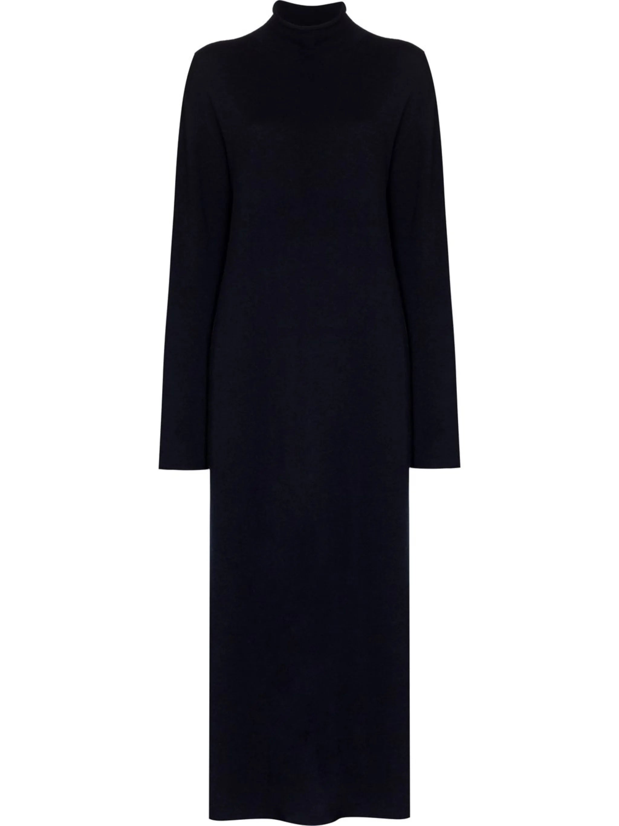 + maxi high-neck knitted dress