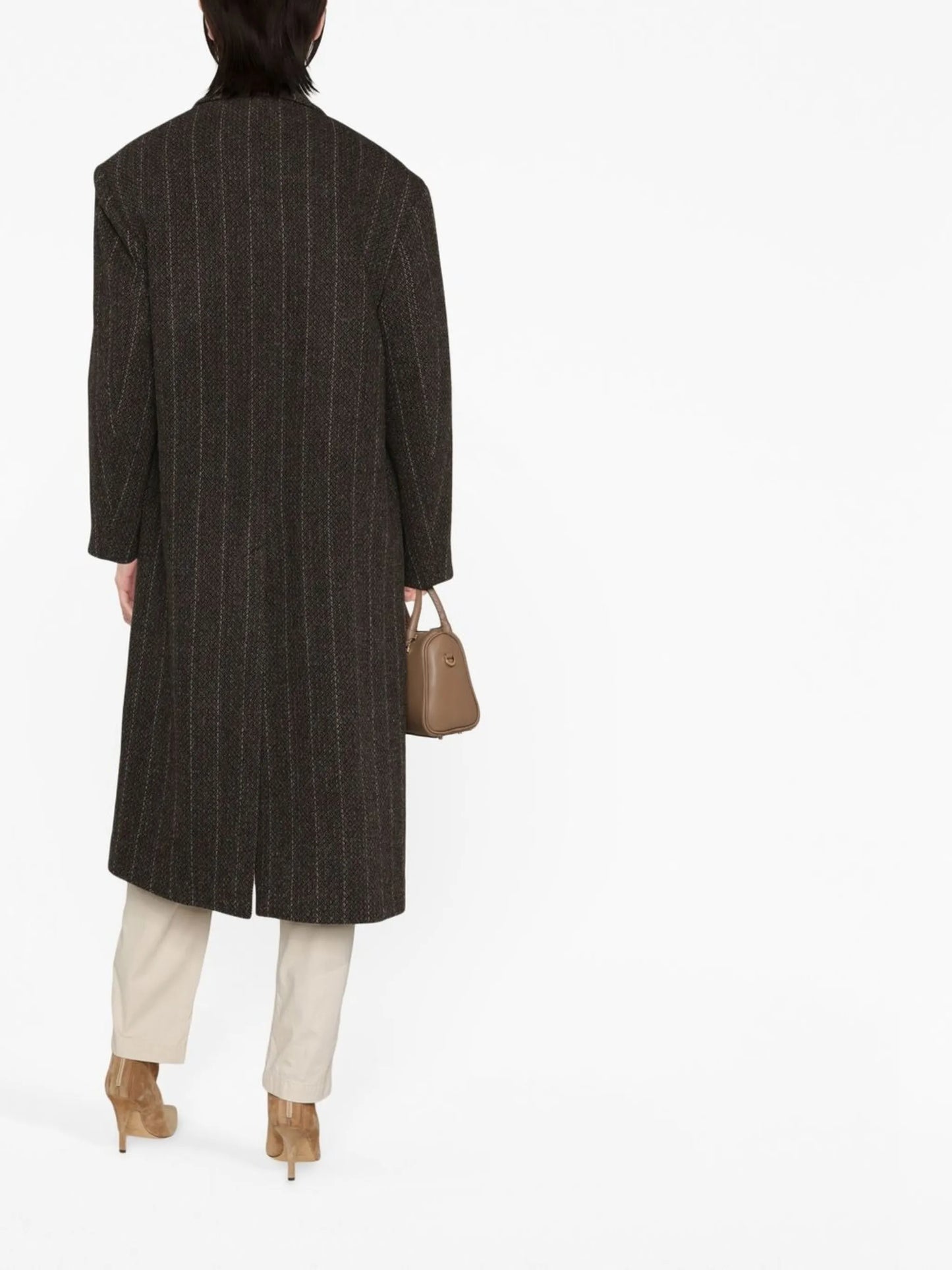 mid-length pinstripe coat