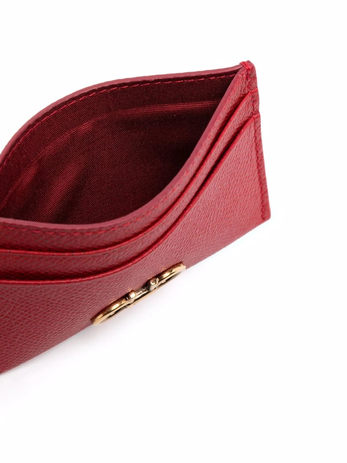 Gancini leather card holder