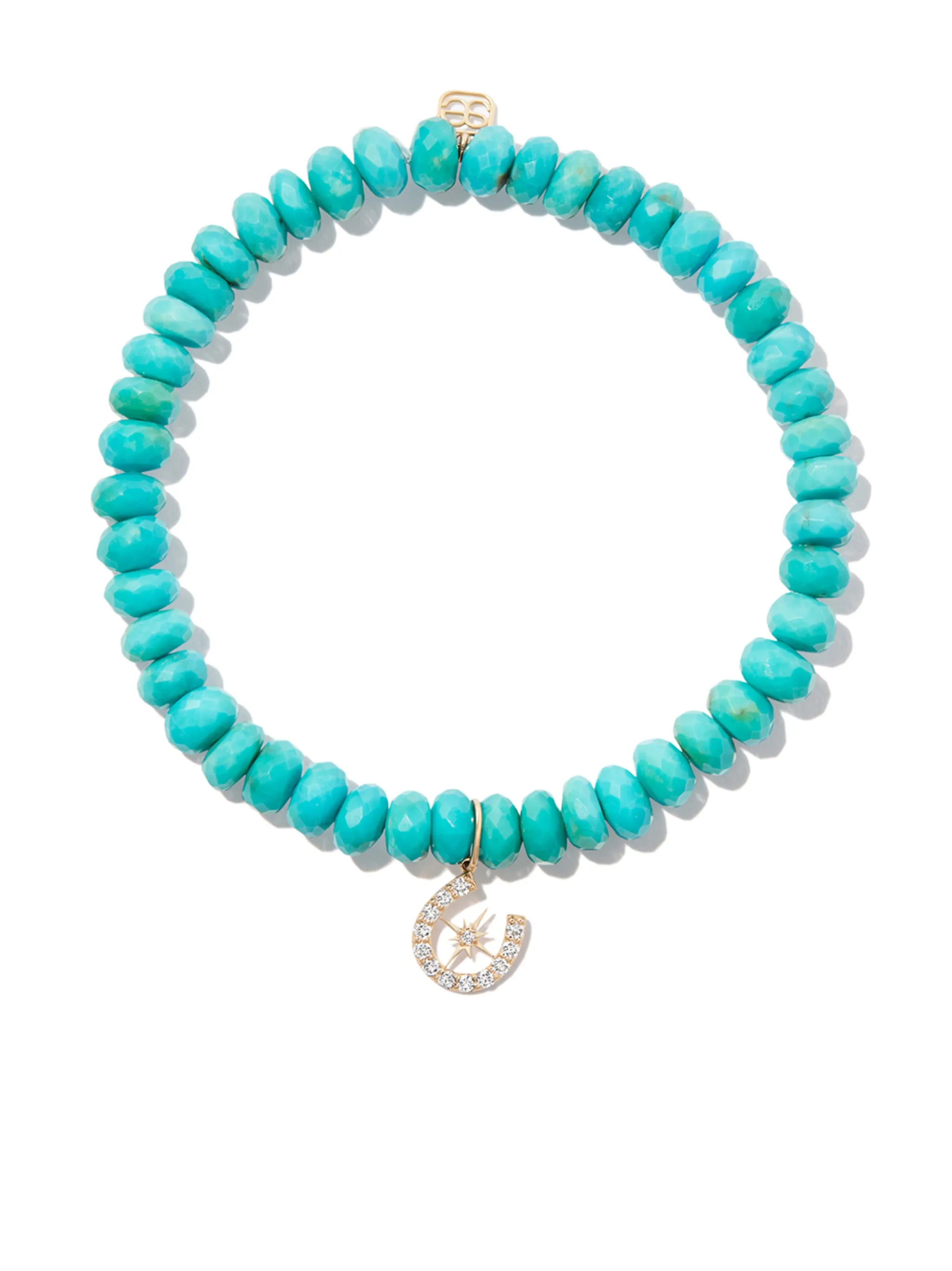 14kt yellow gold Starburst turquoise and diamond bracelet
